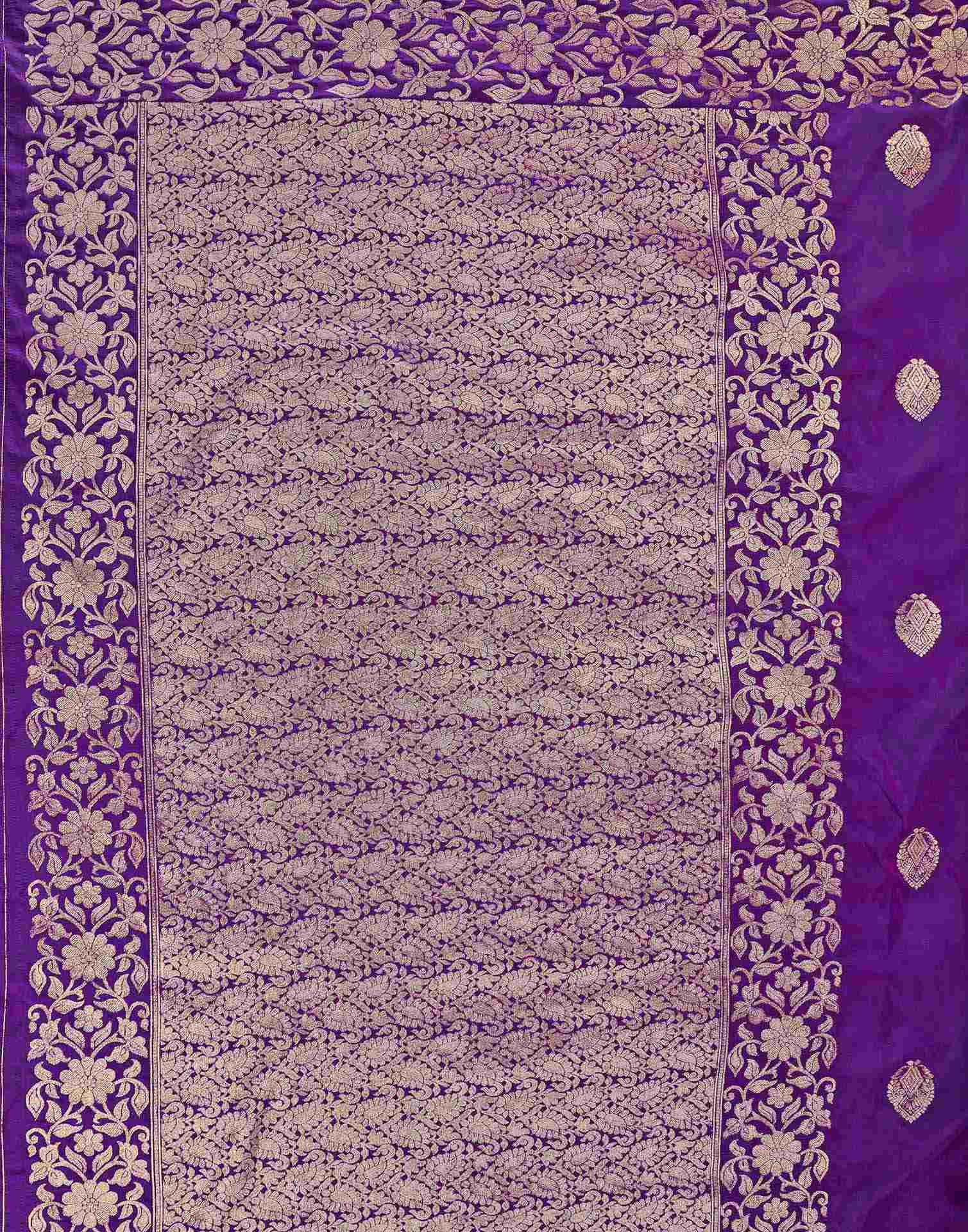 Purple Silk Woven Banarasi Saree