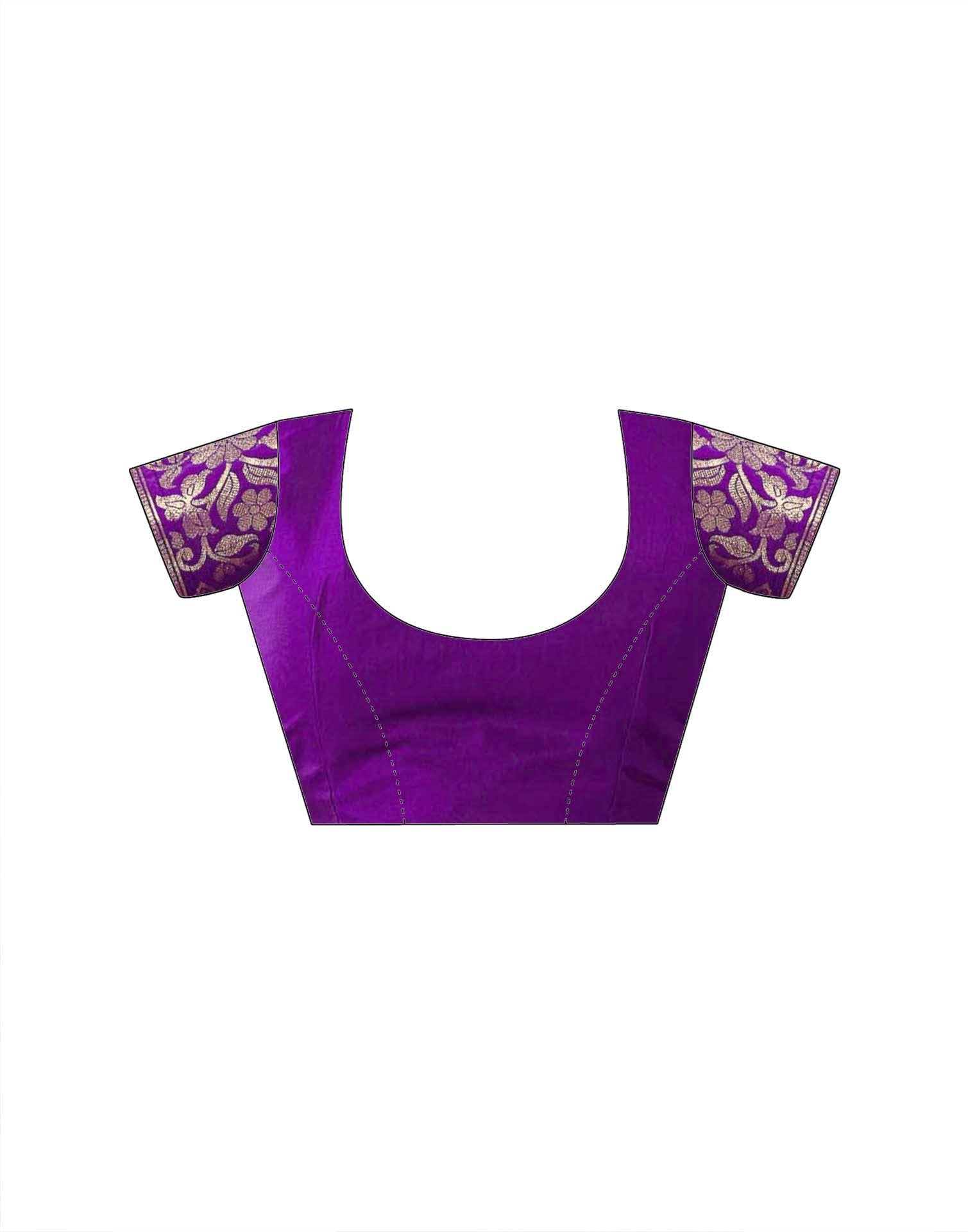 Purple Silk Woven Banarasi Saree