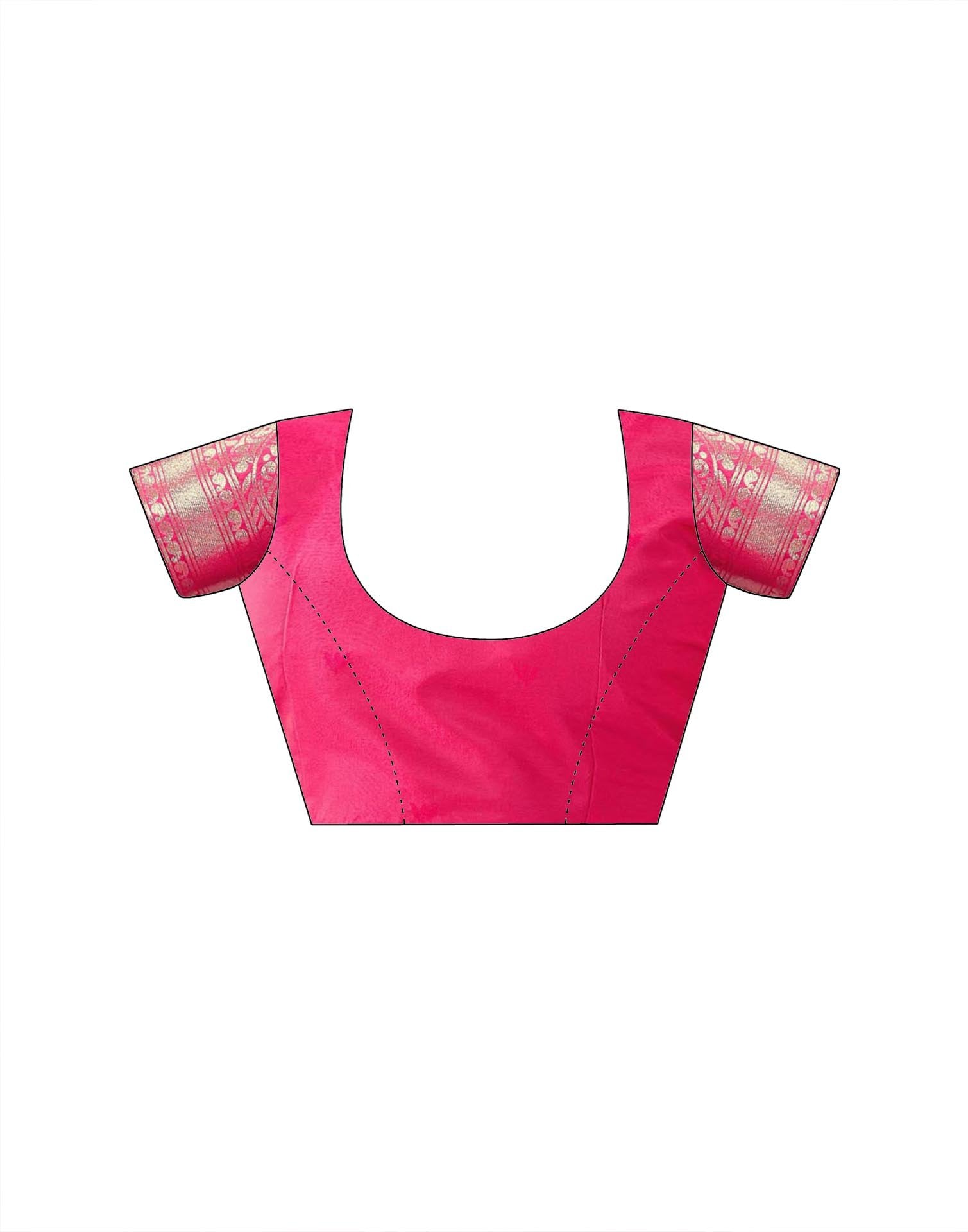 Rani Pink Silk Woven Banarasi Saree