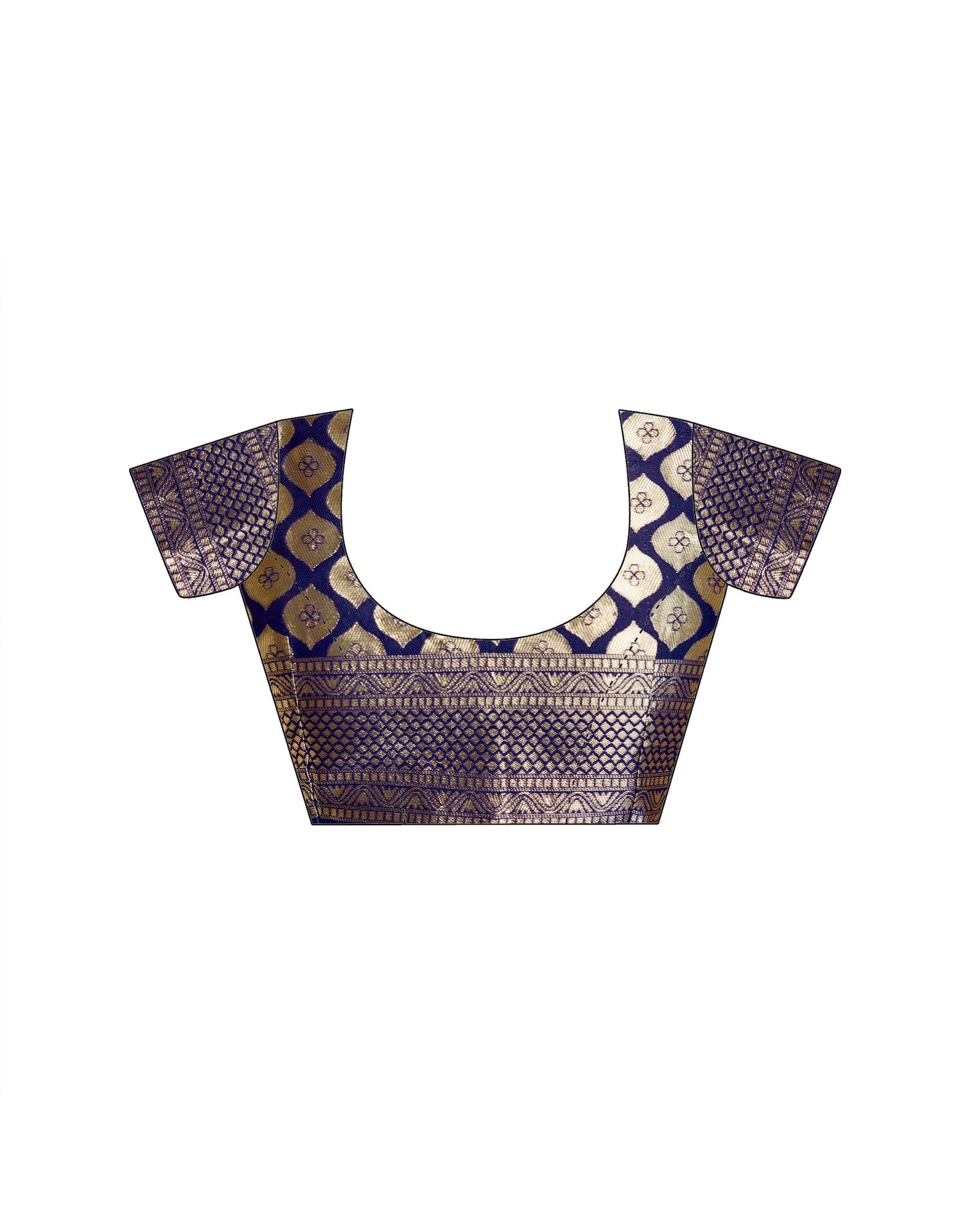 Navy Blue Silk Woven Banarasi Saree
