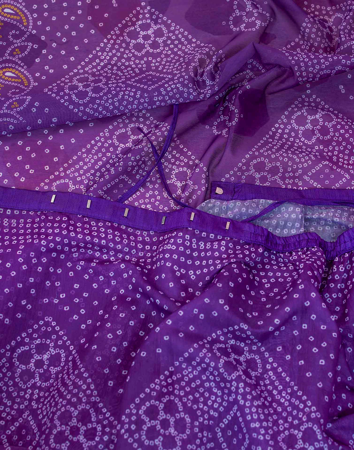 Ready To Wear Purple Linen Printed Saree