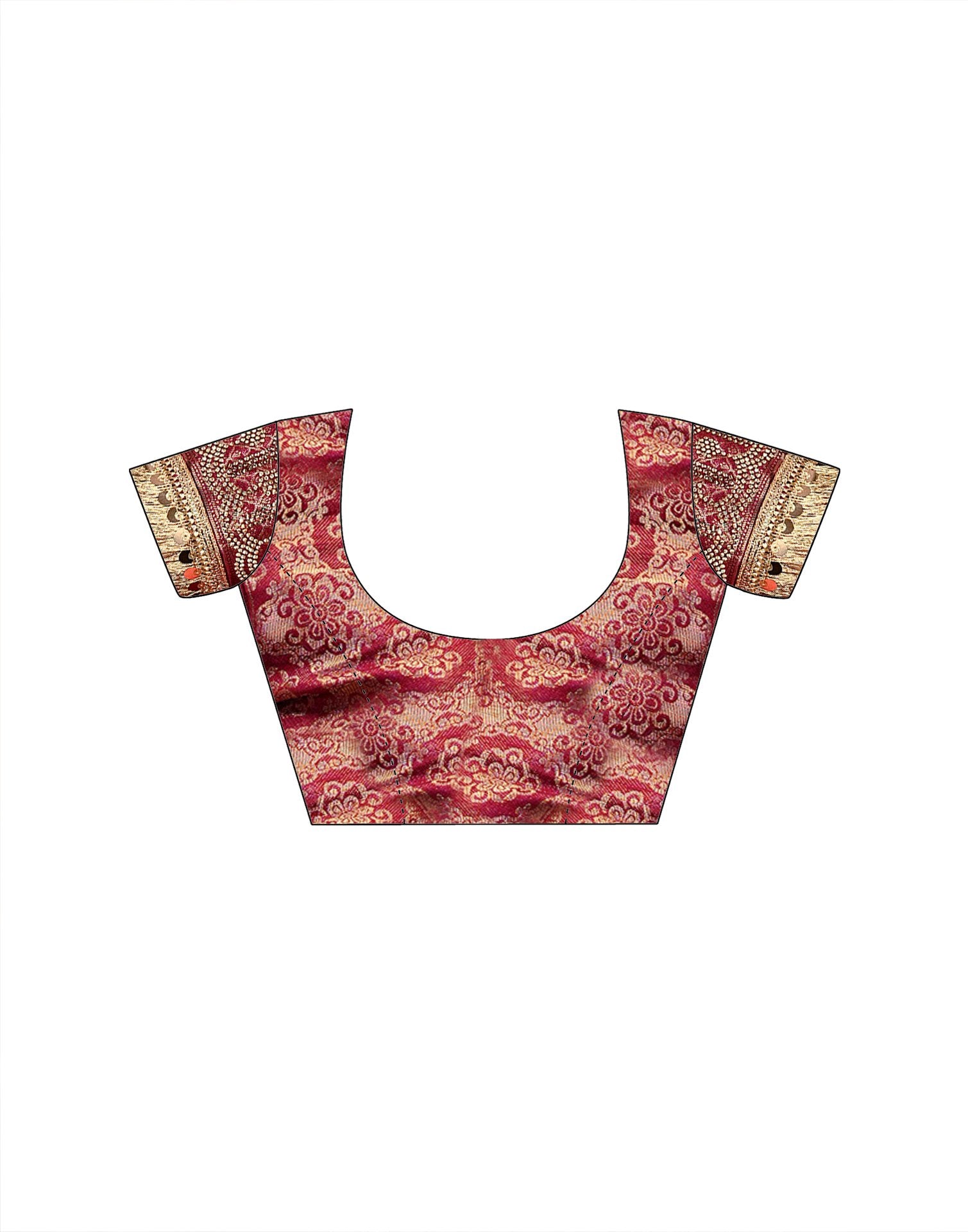 Coral Pink Silk Woven Banarasi Saree