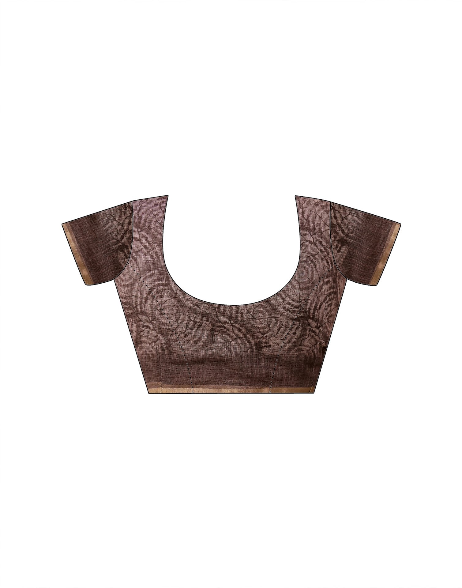 Mauve Linen Floral Printed Saree
