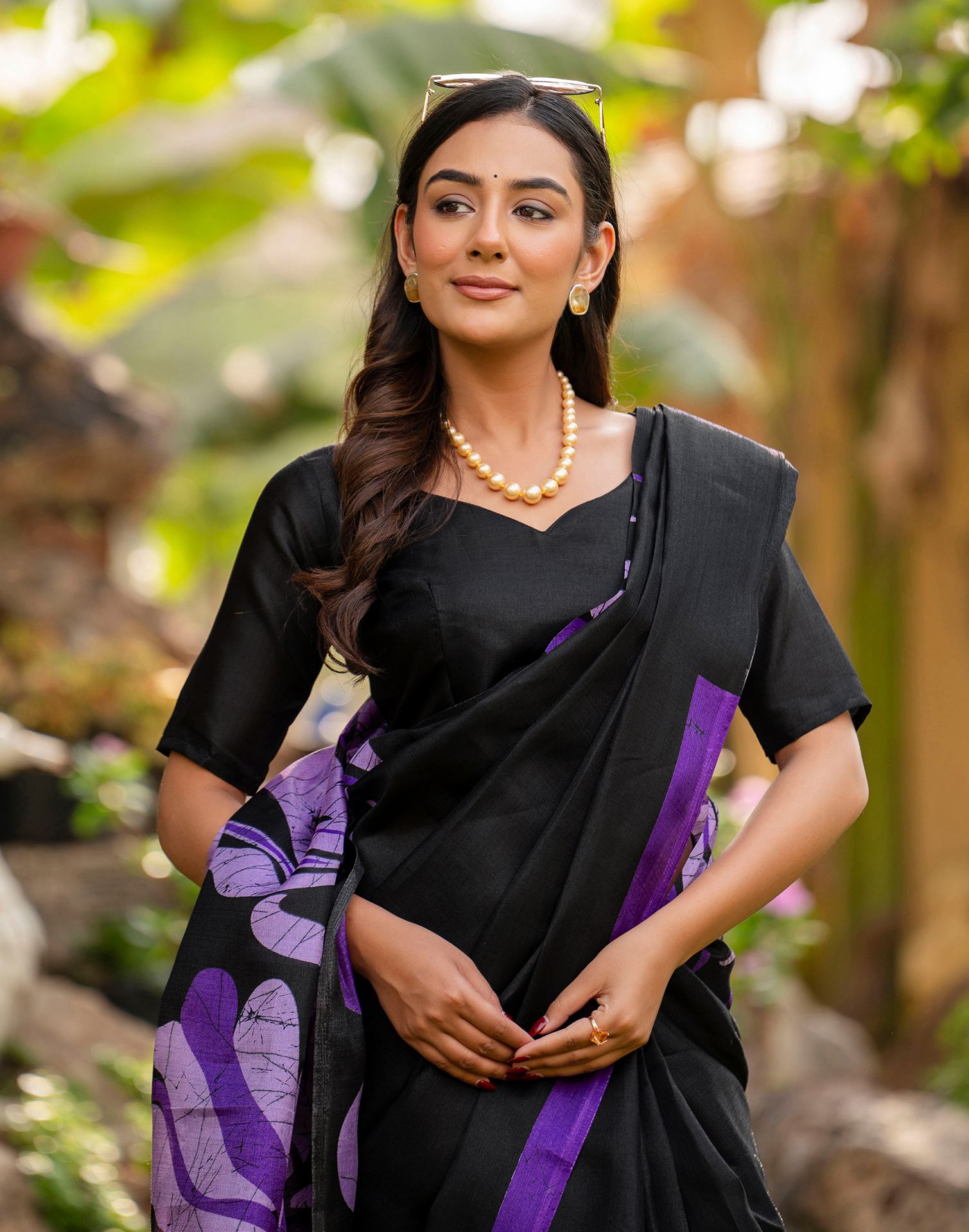 Black Khadi Printed Saree