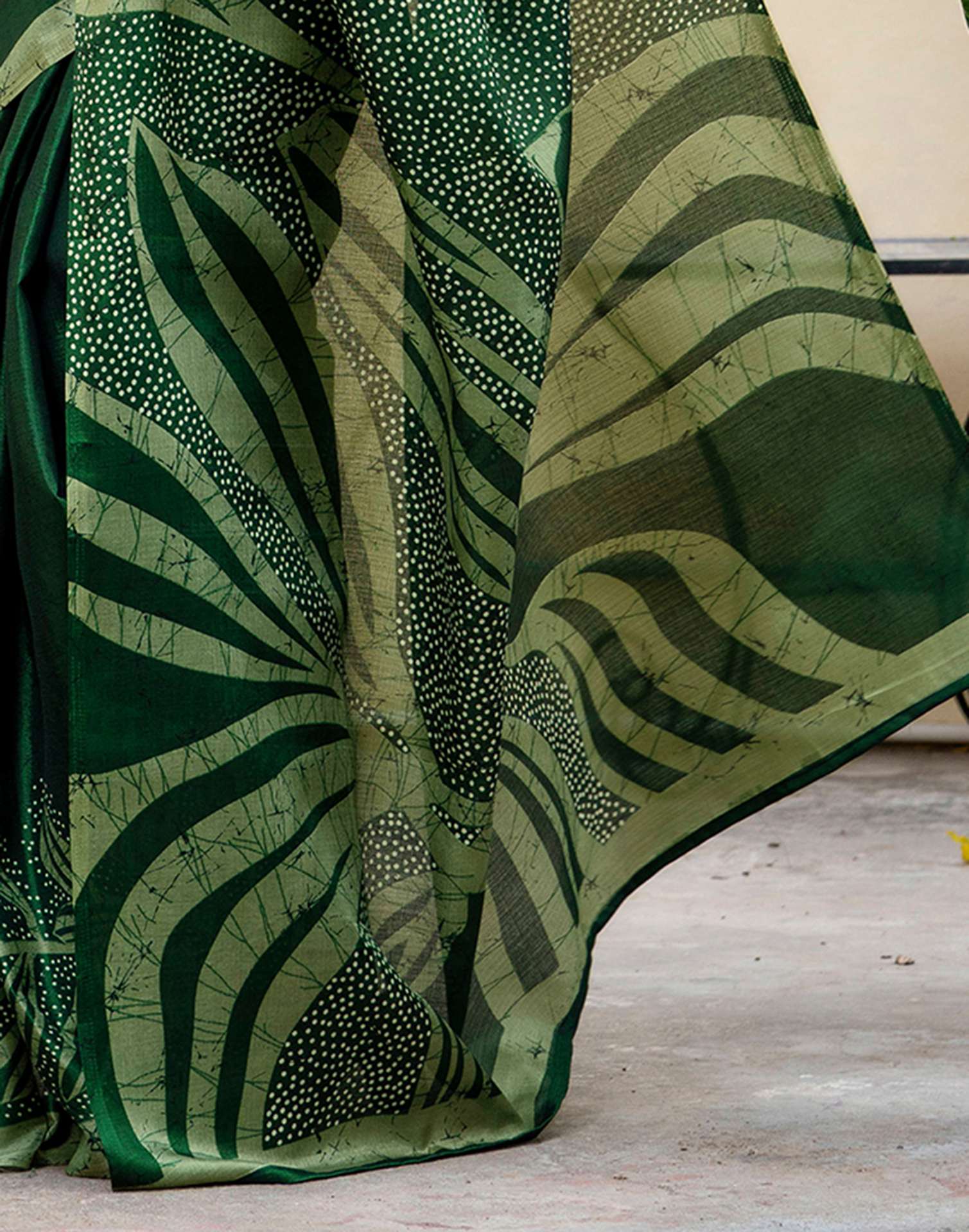 Green Khadi Printed Saree