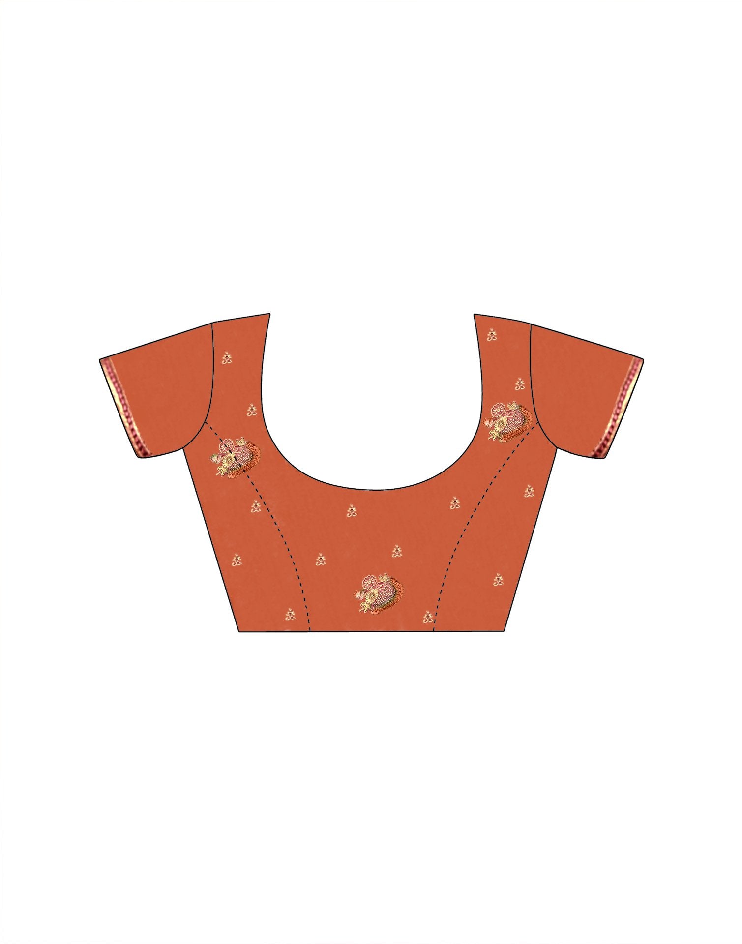 Orange Crush Tissue Stone Work Embroidery Saree