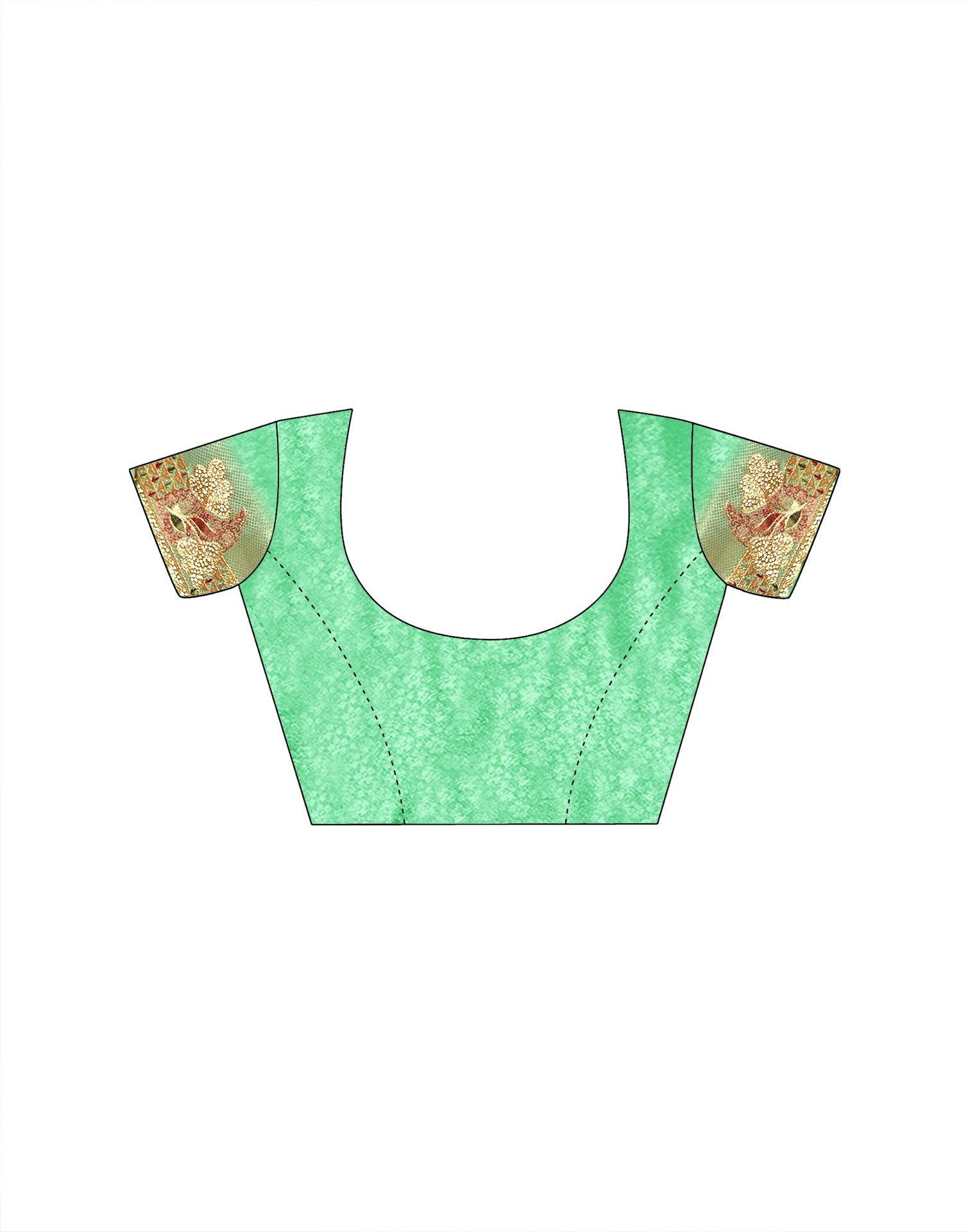 Mint Green Silk Woven Embroidery Stone Work Banarasi Saree