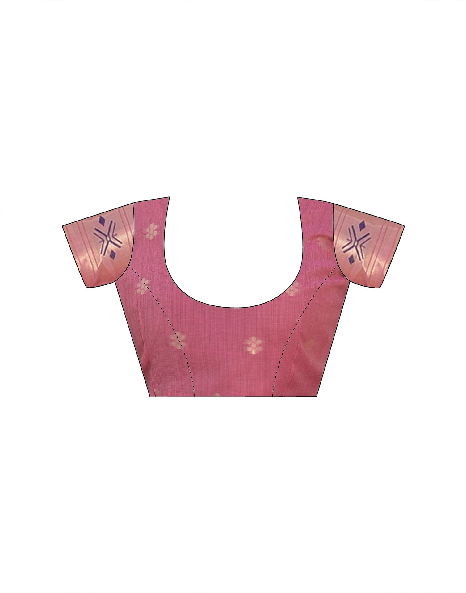 Rose Pink Cotton Woven Paithani Saree