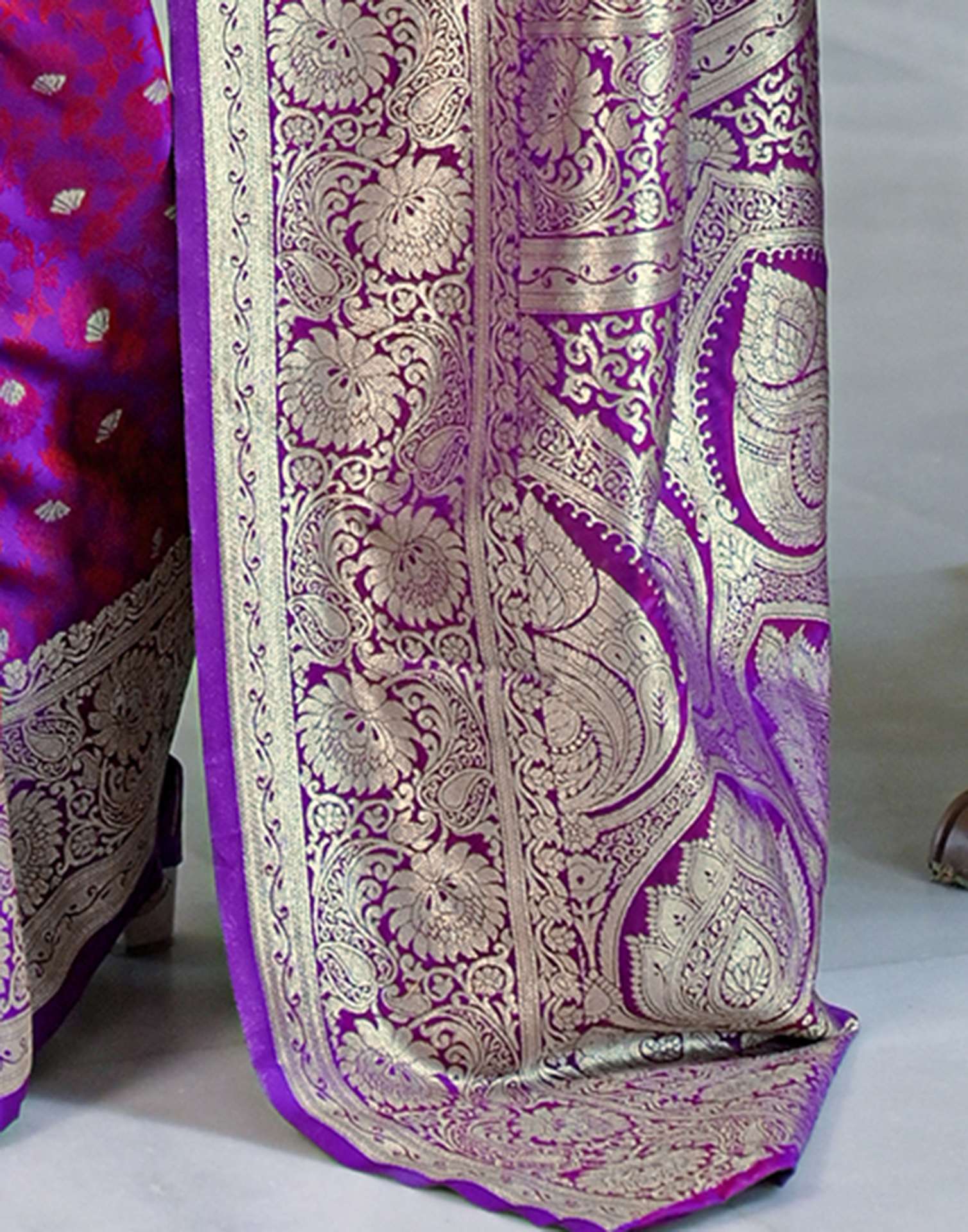 Purple Silk Woven Banarasi Saree