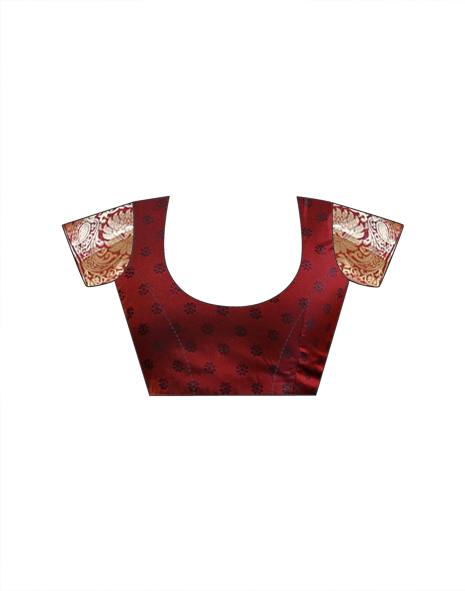 Maroon Silk Woven Banarasi Saree