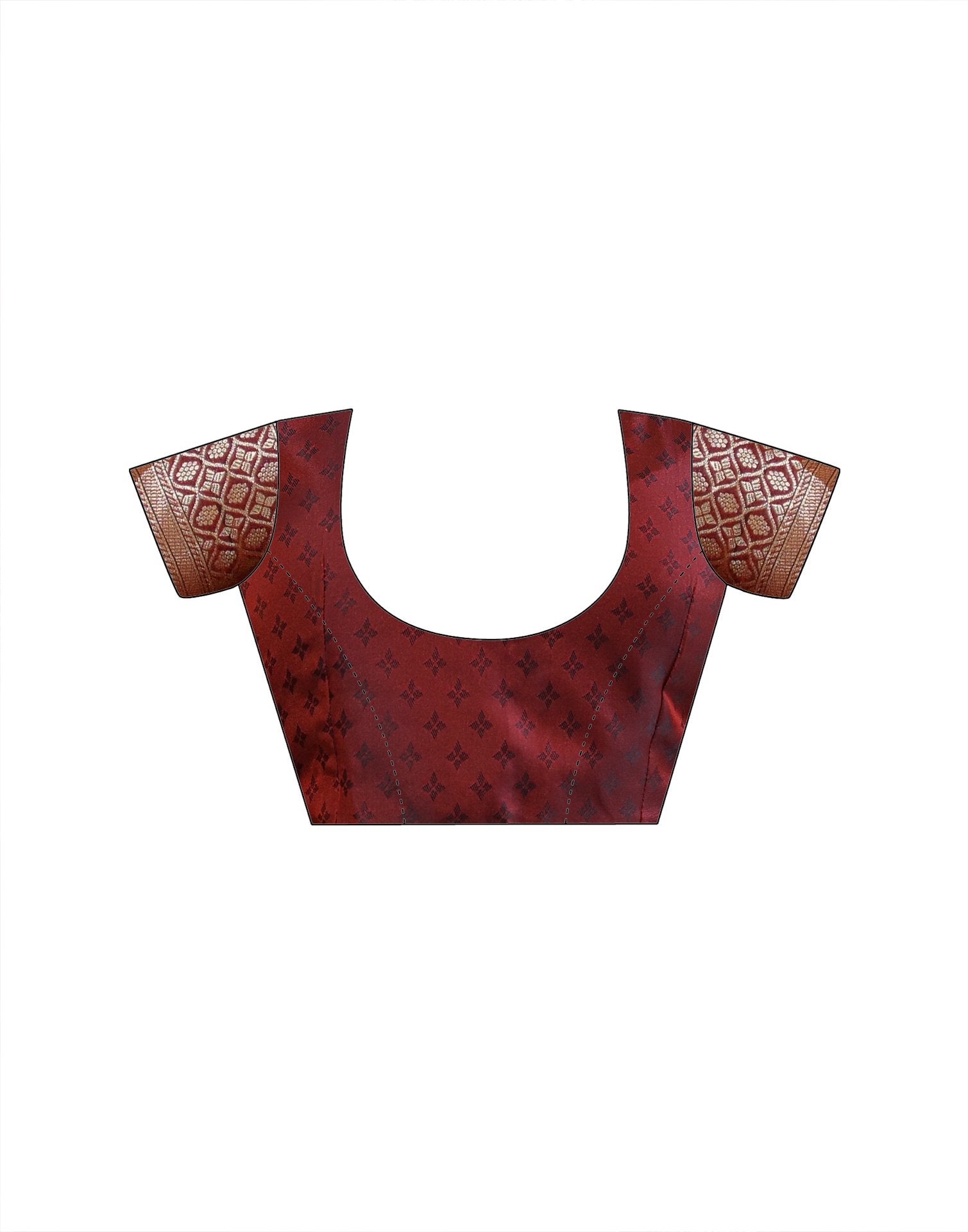 Maroon Silk Woven Banarasi Saree