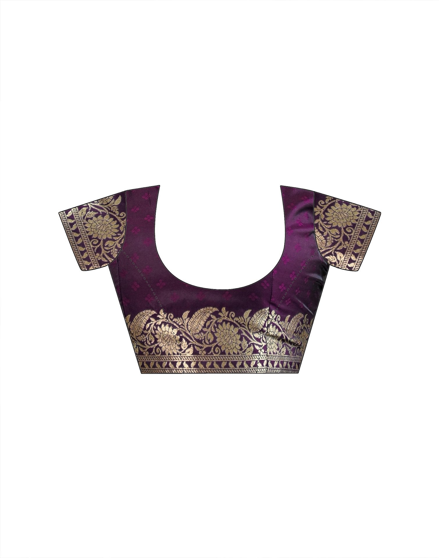 Dark Purple Silk Woven Banarasi Saree