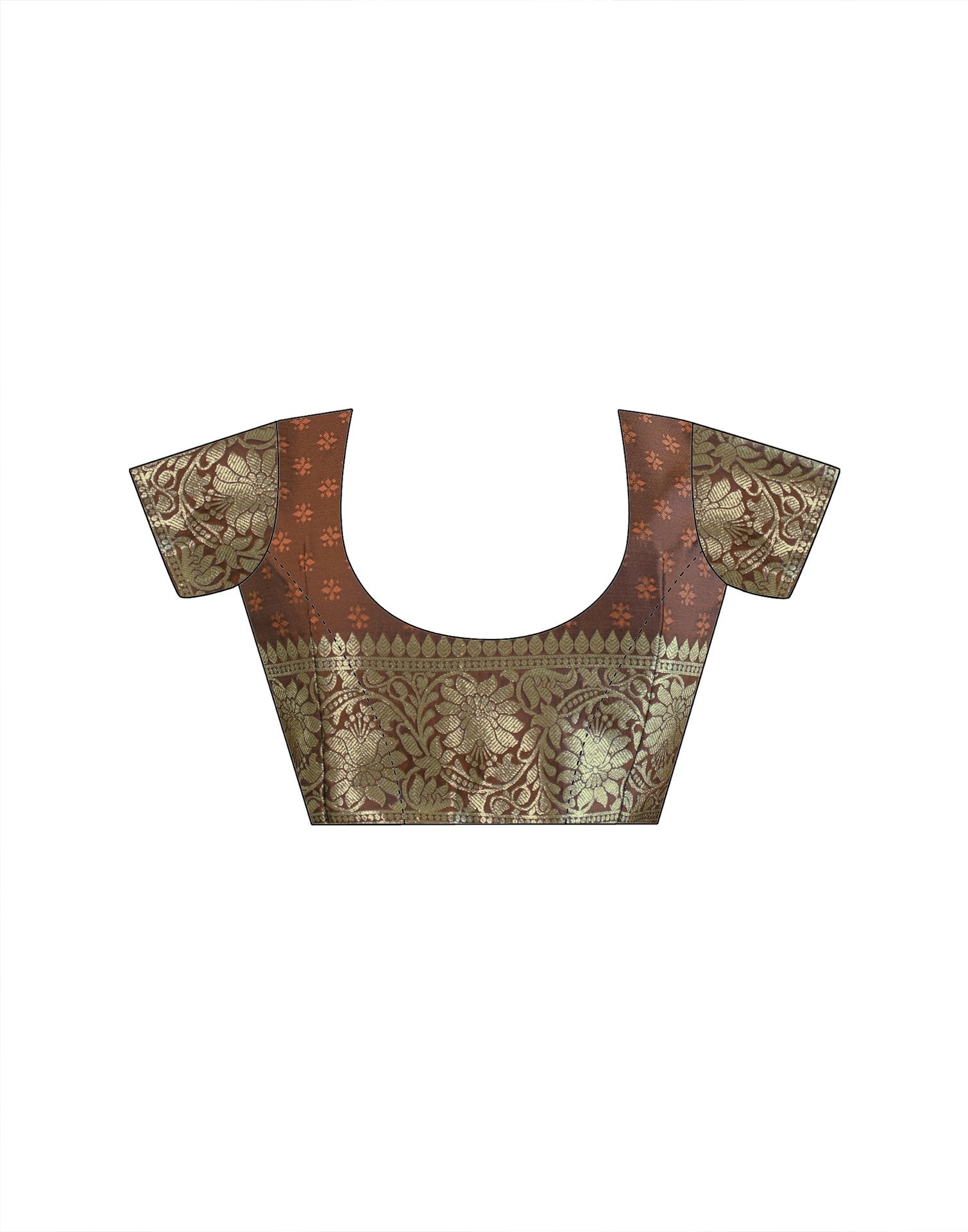 Dark Brown Silk Woven Banarasi Saree