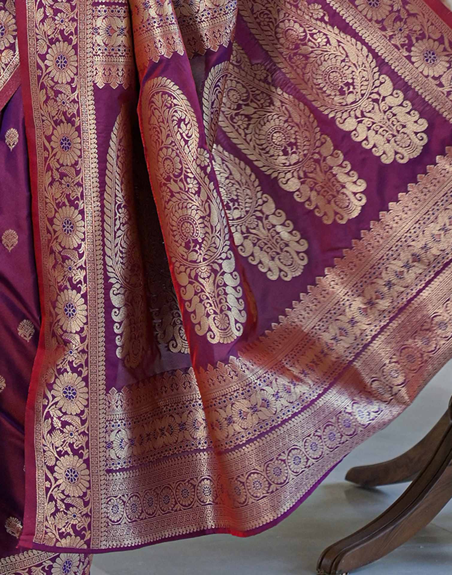 Purple Silk Woven Banarasi Saree