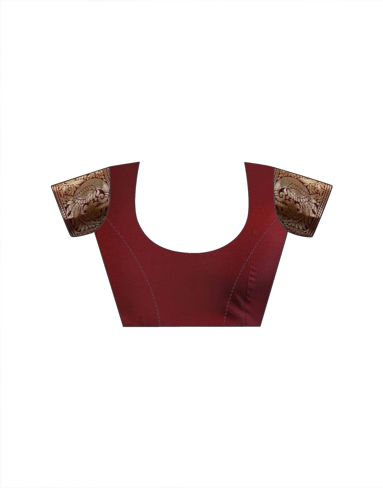 Maroon Silk Woven Banarasi Saree