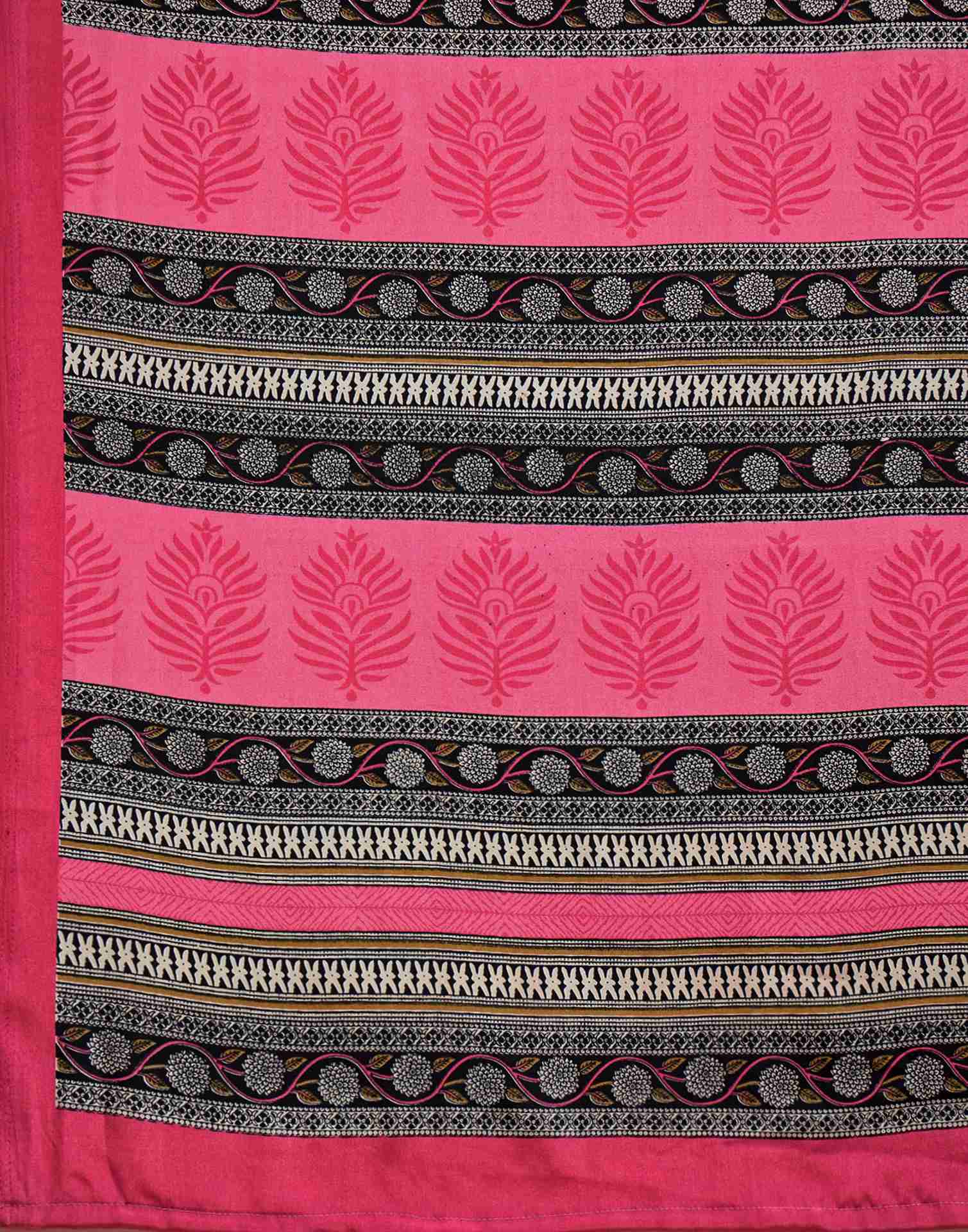 Pink Crepe Silk Printed Saree