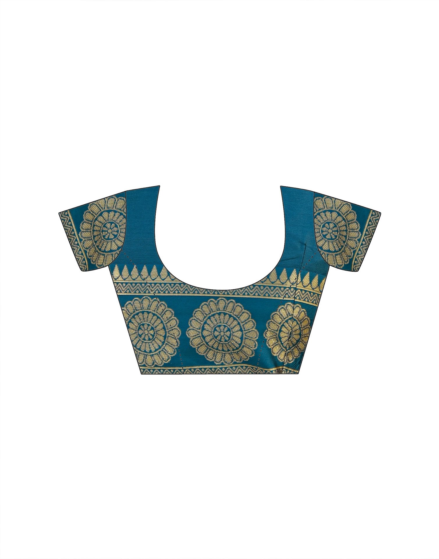 Peacock Blue Silk Woven Banarasi Saree