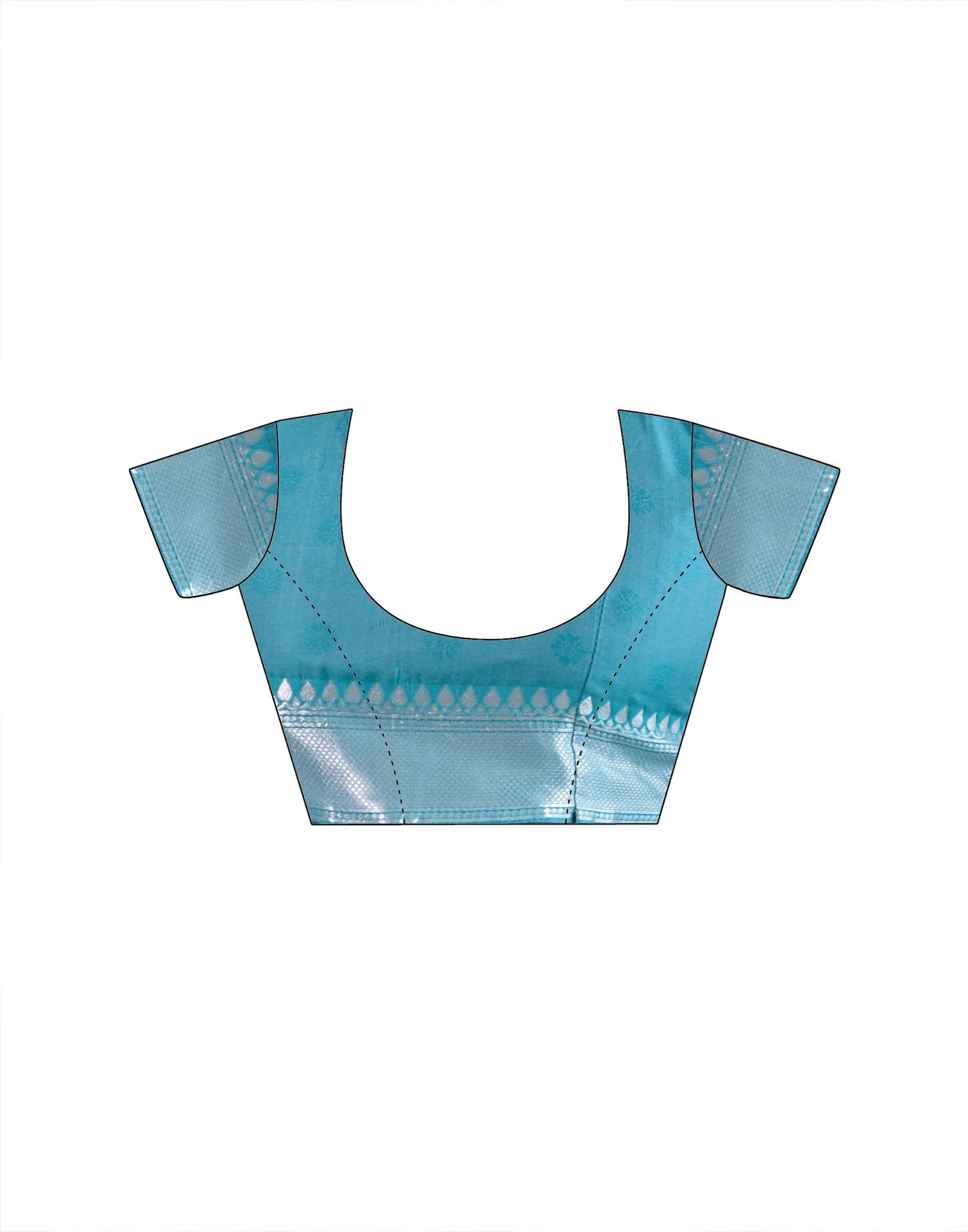 Sky Blue Silk Woven Bananrasi Saree