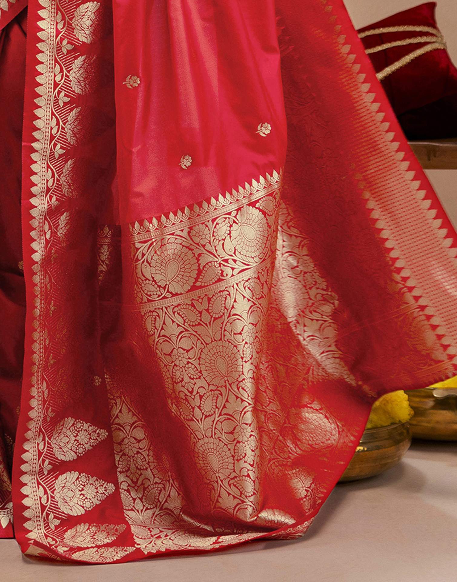 Red Silk Woven Banarasi Saree