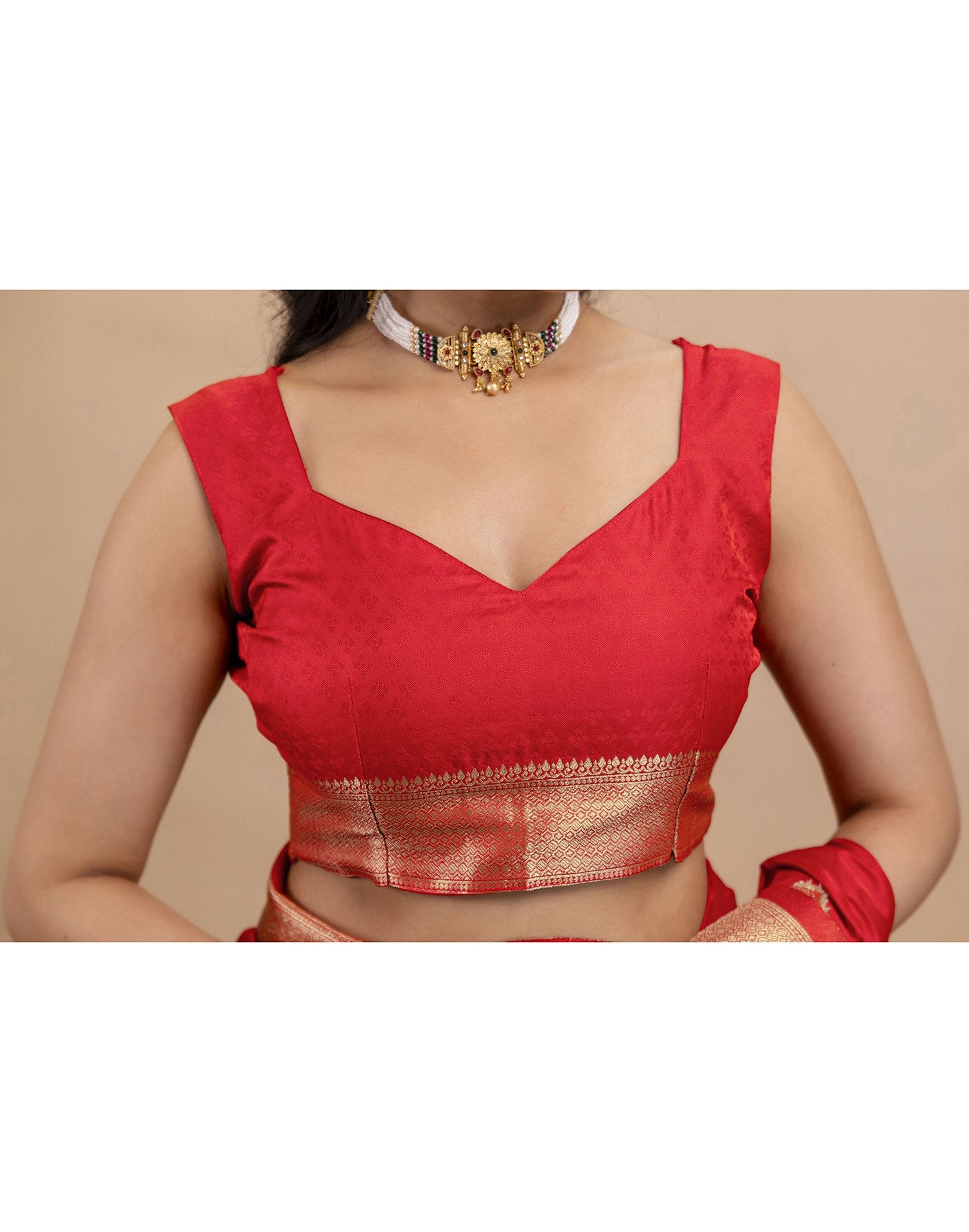 Red Silk Woven Banarasi Saree