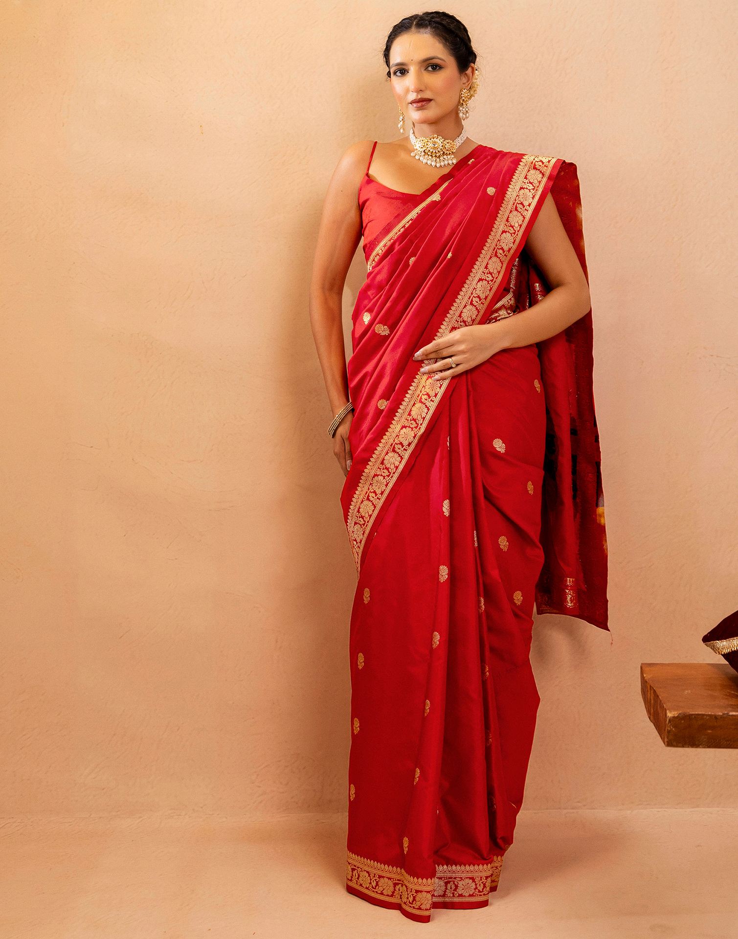 Red Silk Woven Banarasi Saree