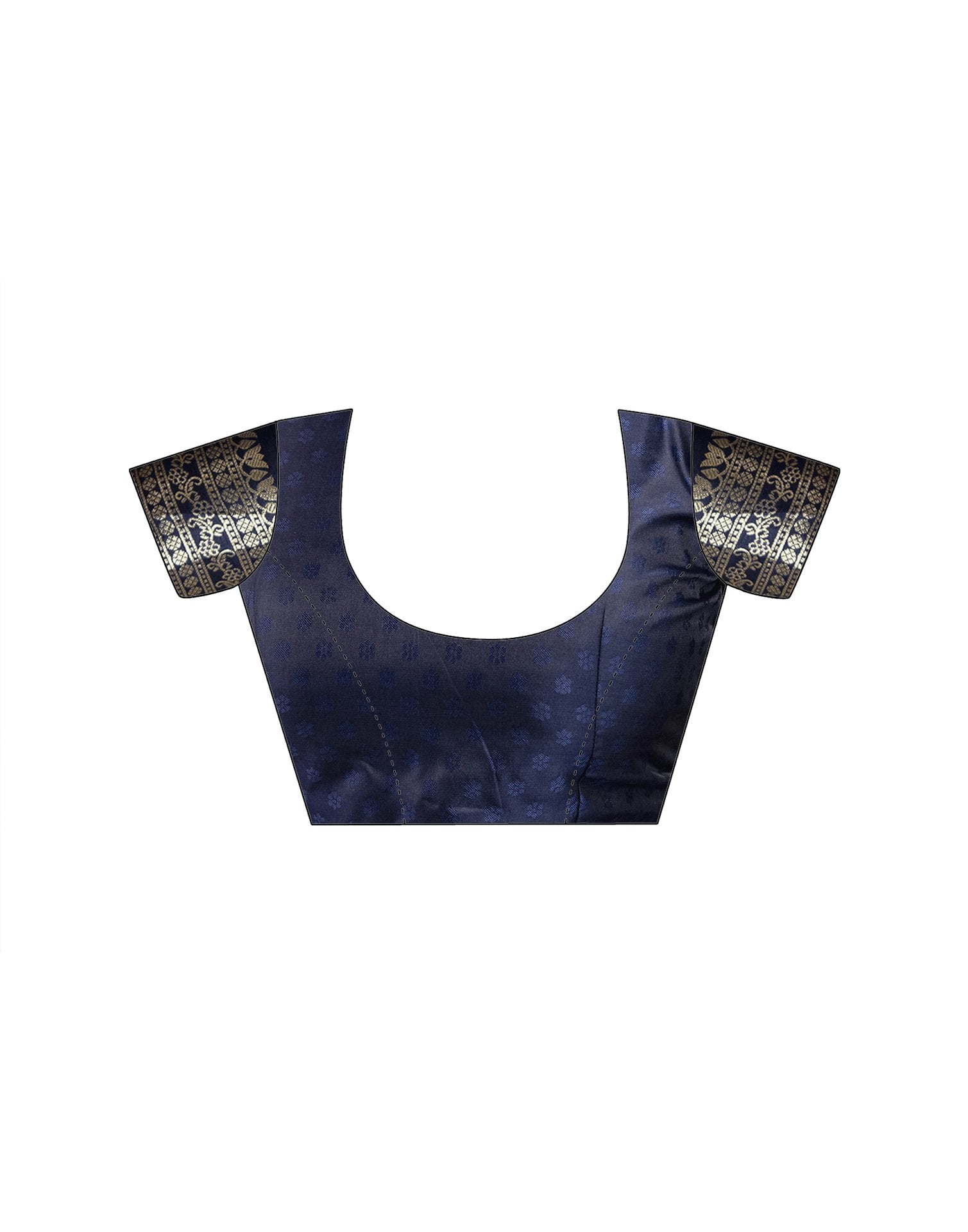 Navy Blue Silk Woven Banarasi Saree