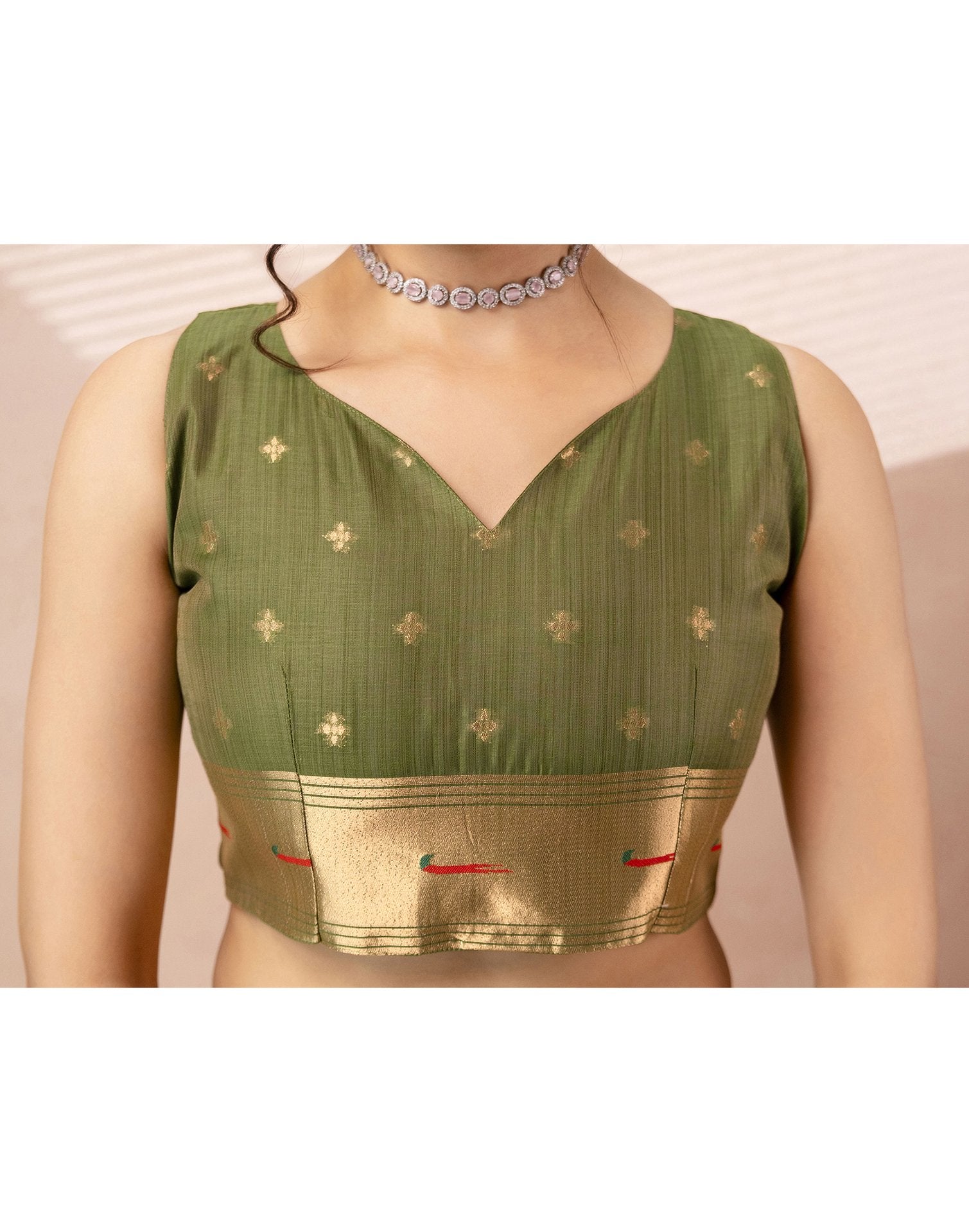 Dark Rose Pink Chanderi Cotton Woven Paithani Saree