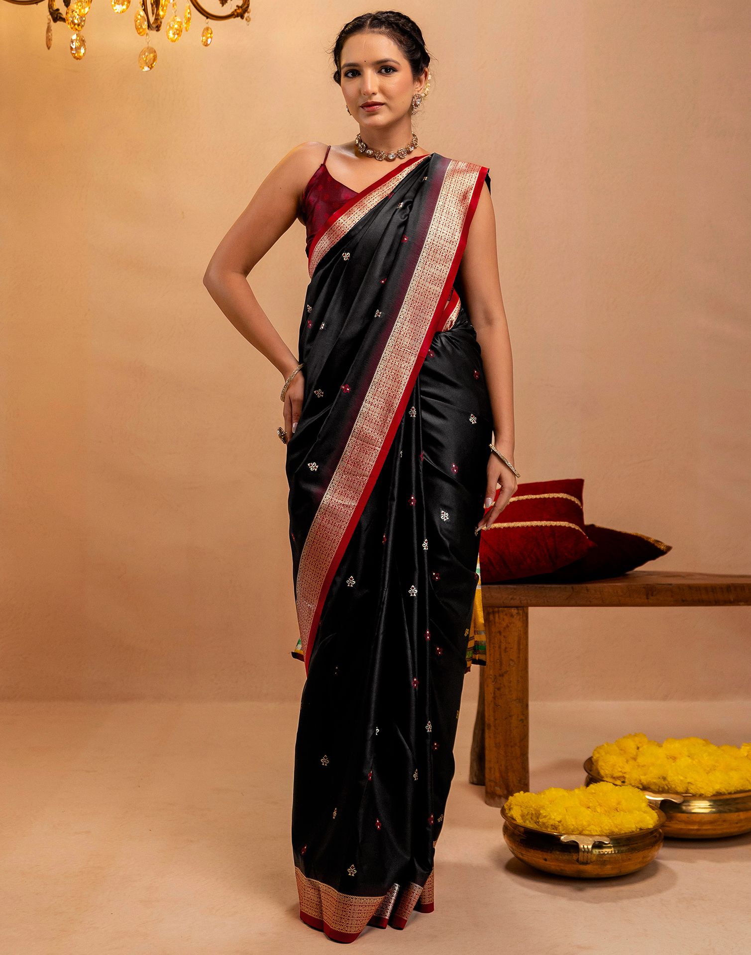 Black Silk Woven Banarasi Saree