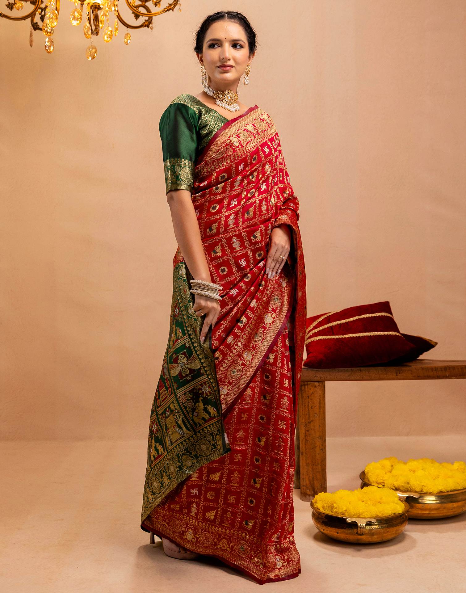 Red Silk Woven Patola Saree