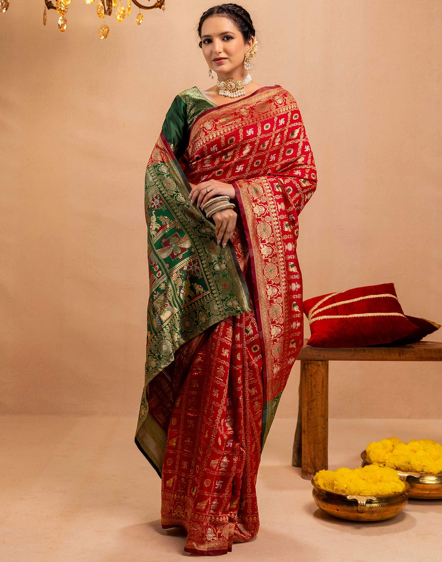 Red Silk Woven Patola Saree