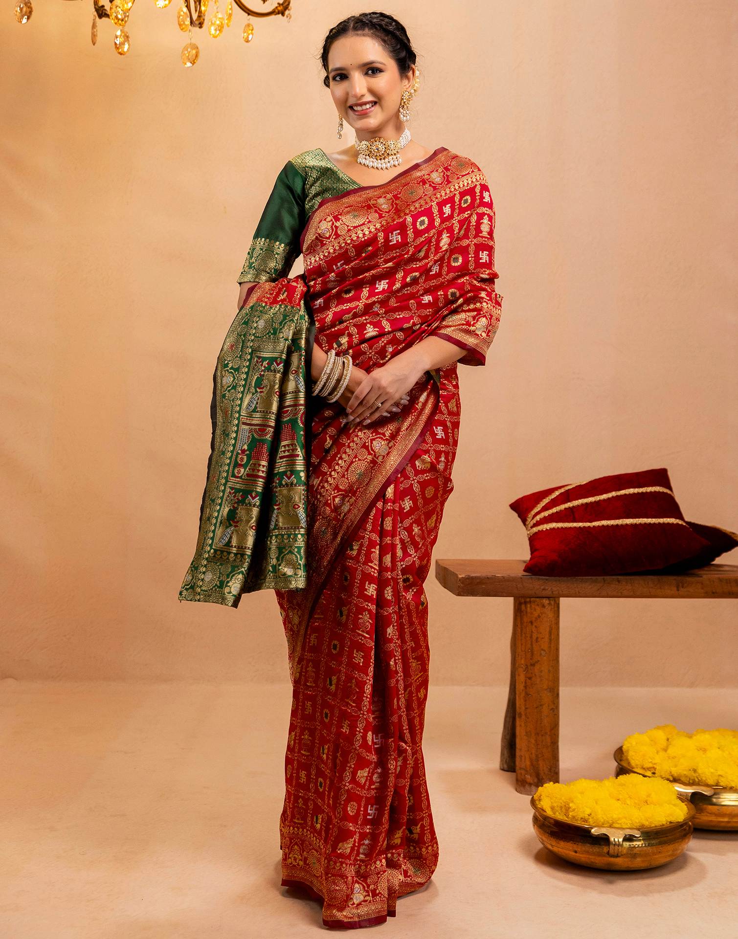 Red Silk Woven Patola Saree