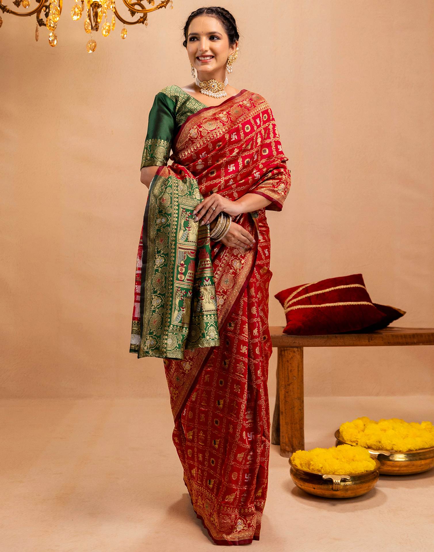 Red Silk Woven Patola Saree
