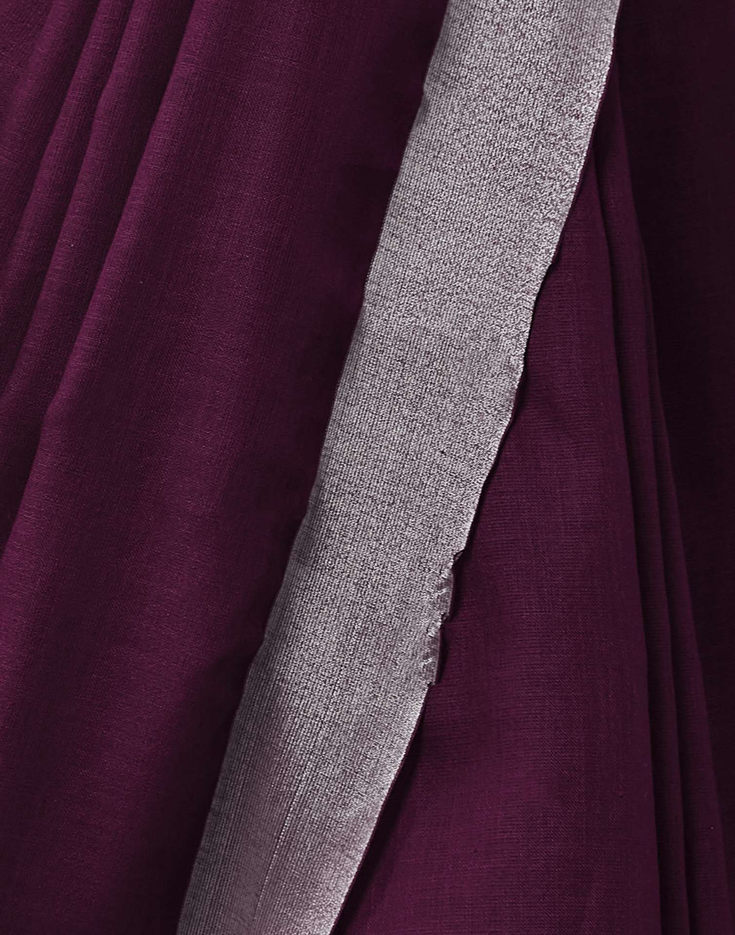 Purple Cotton Woven Saree