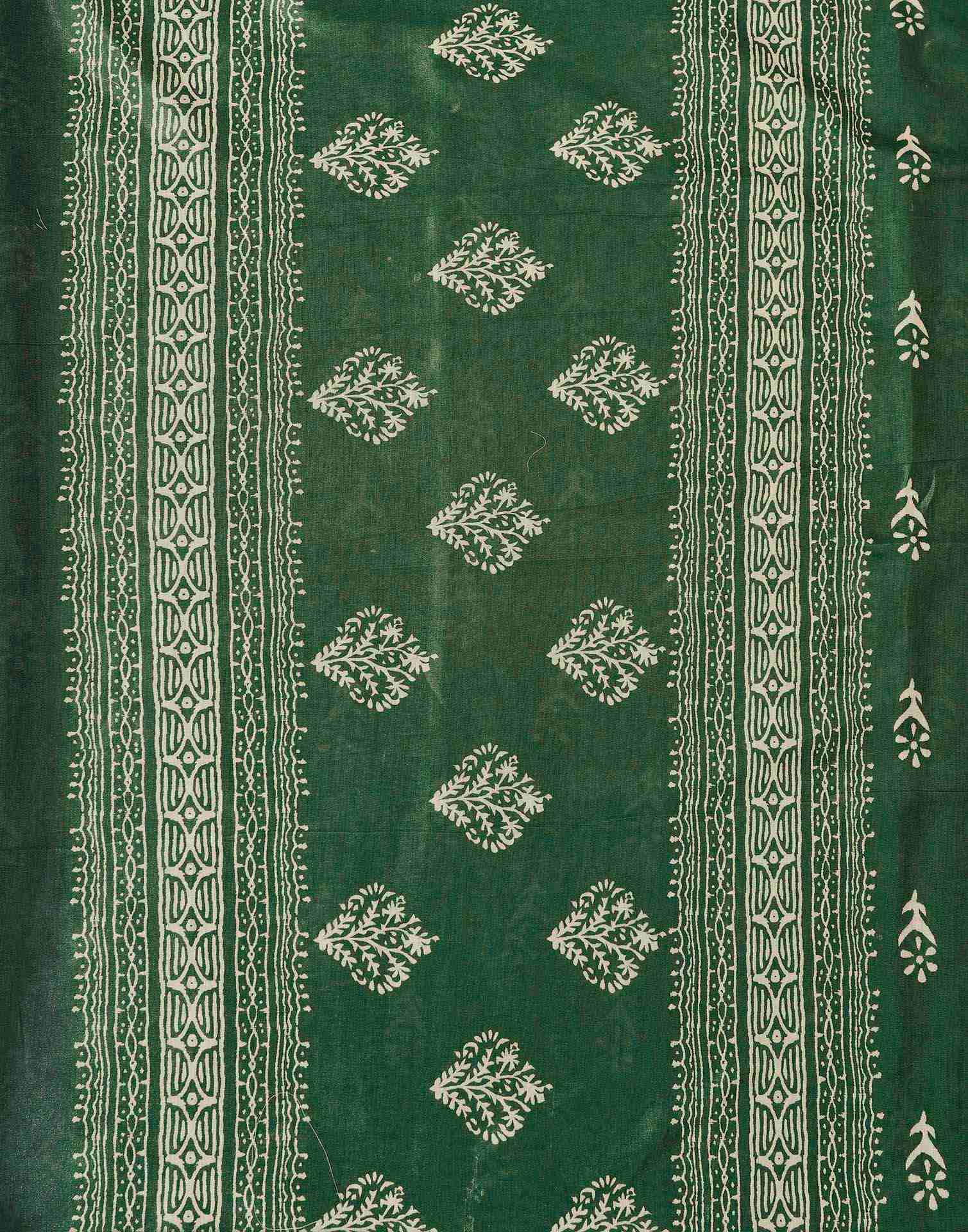 Green Silk Printed Saree
