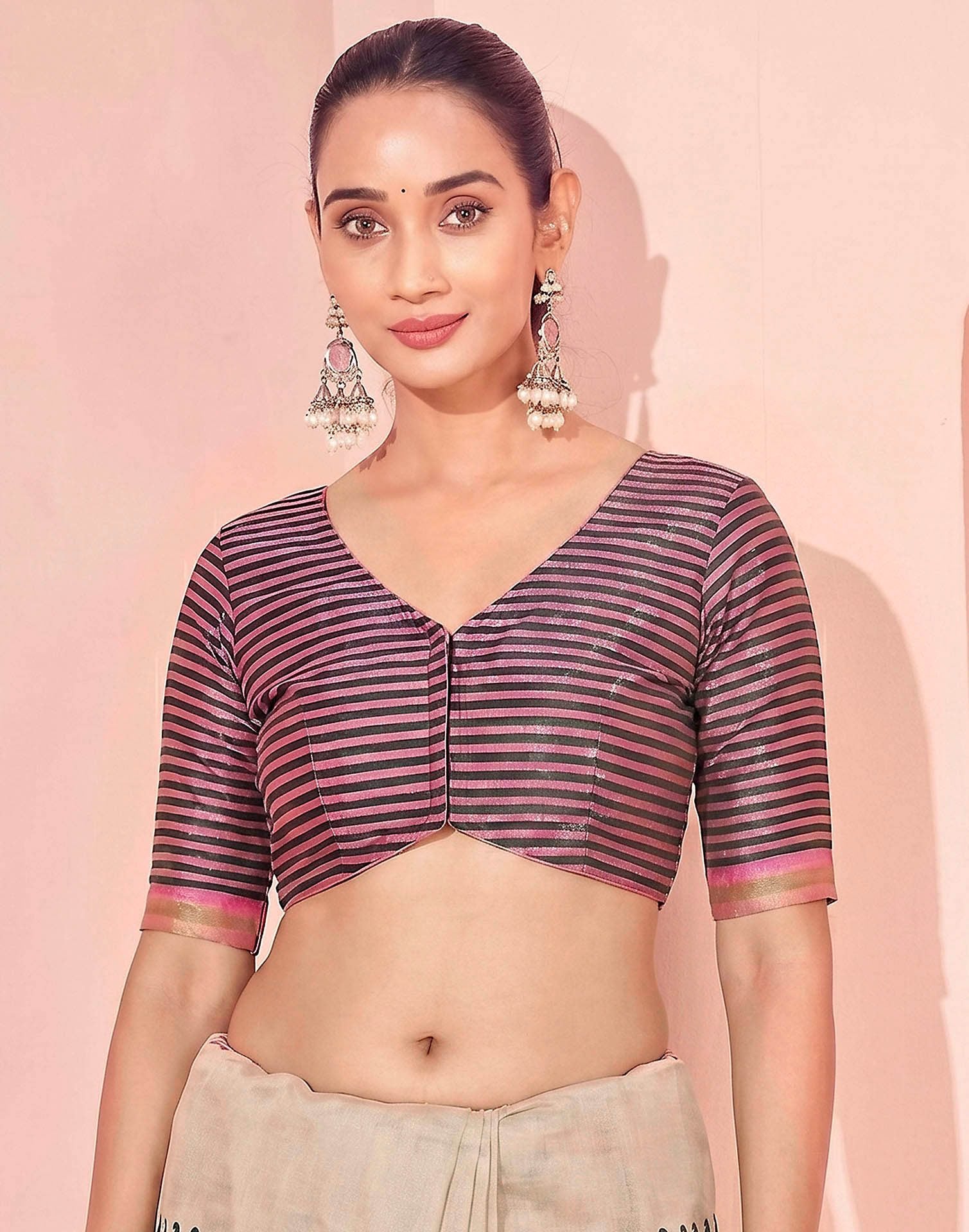 Beige Silk Printed Saree