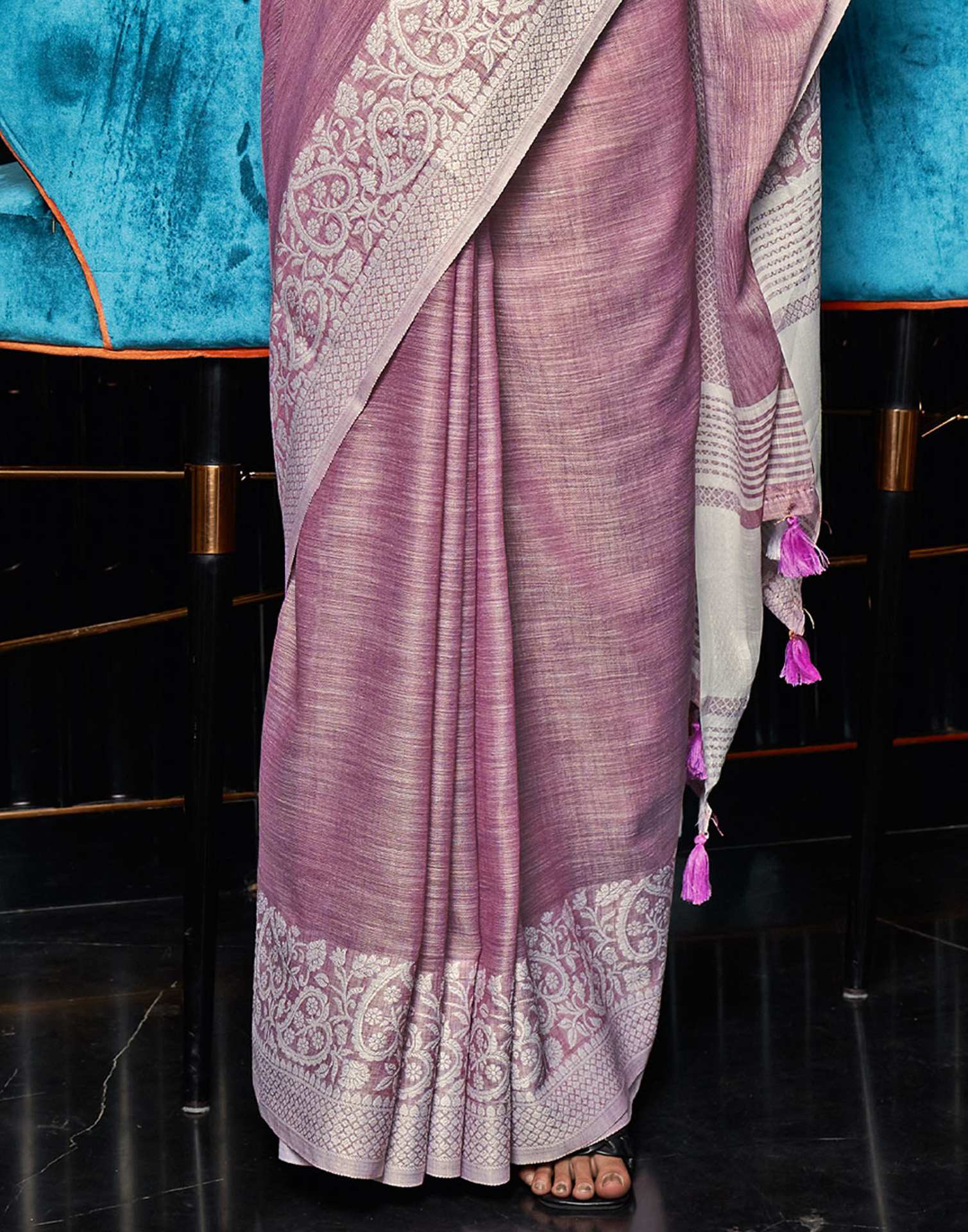 Mauve Cotton Woven Saree
