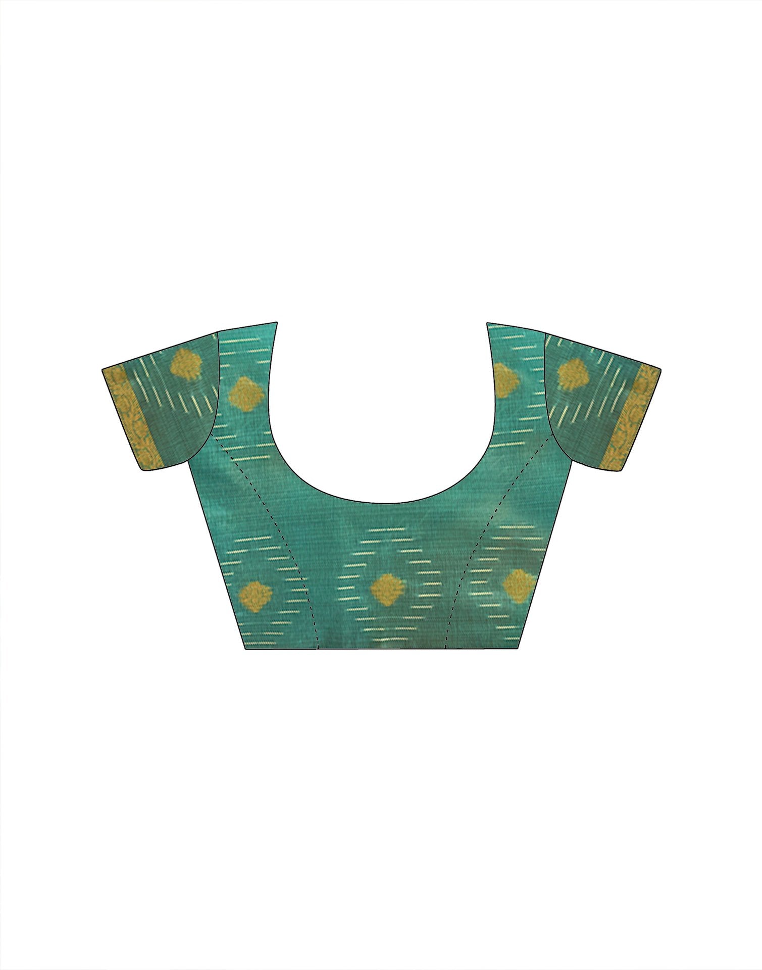 Turquoise Cotton Chanderi Woven Saree