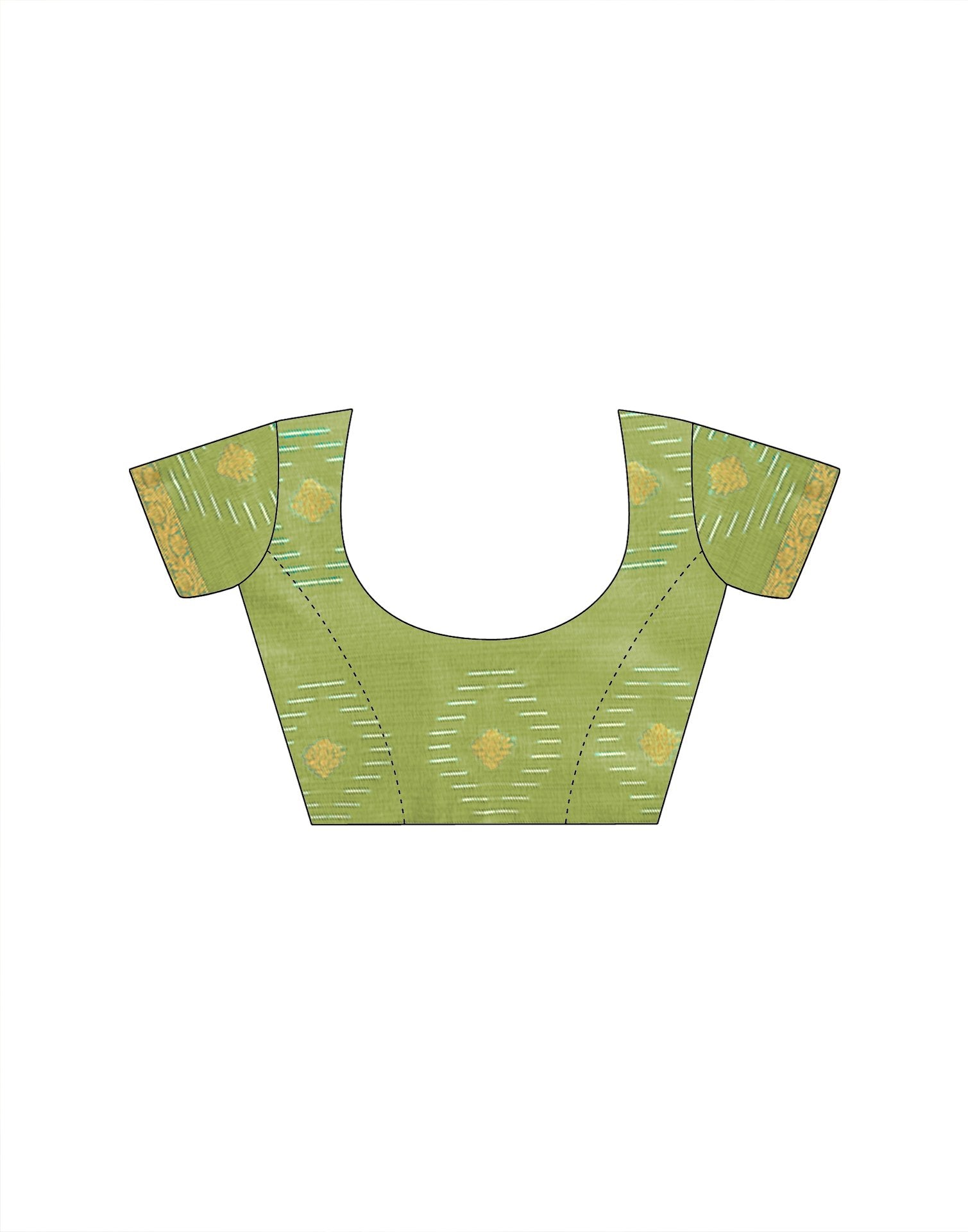 Pista Green Cotton Chanderi Woven Saree
