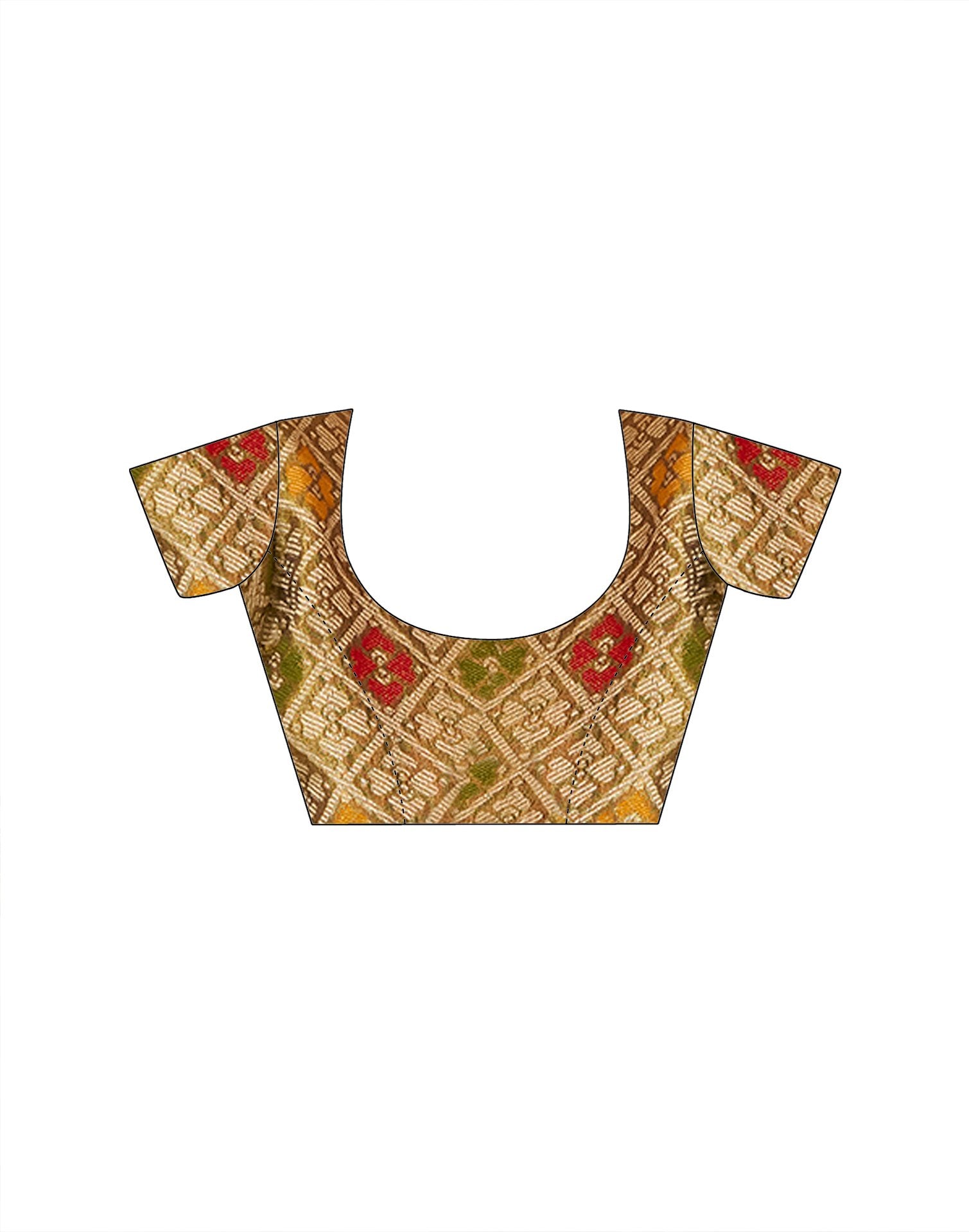 Dark Mustard Green Tissue Silk Woven Floral Saree