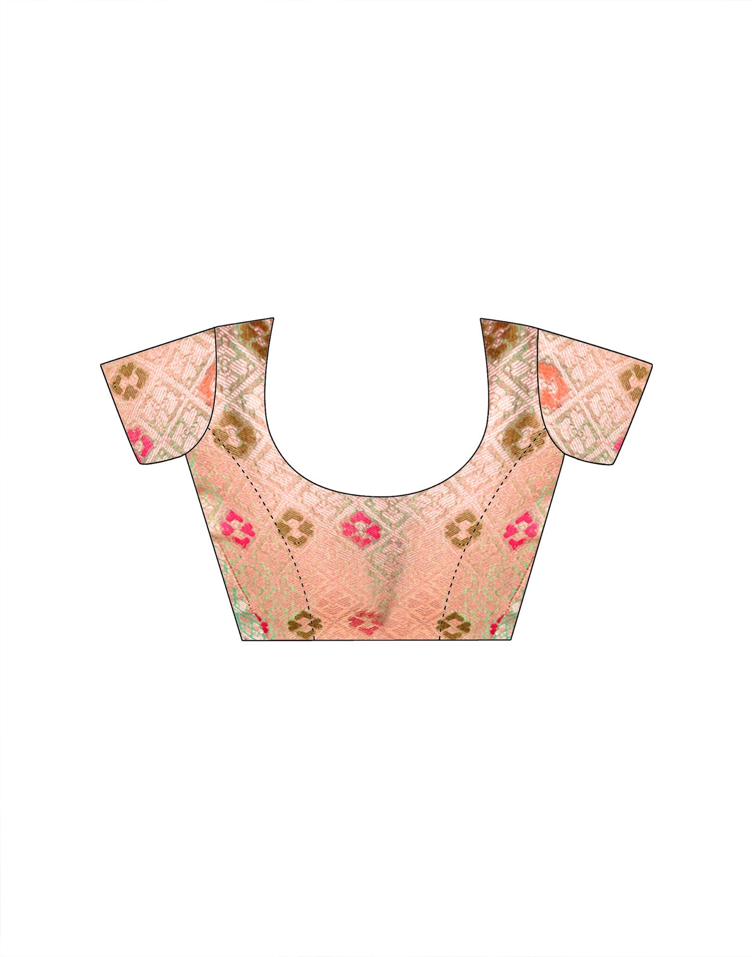Peach Tissue Silk Woven Floral Saree