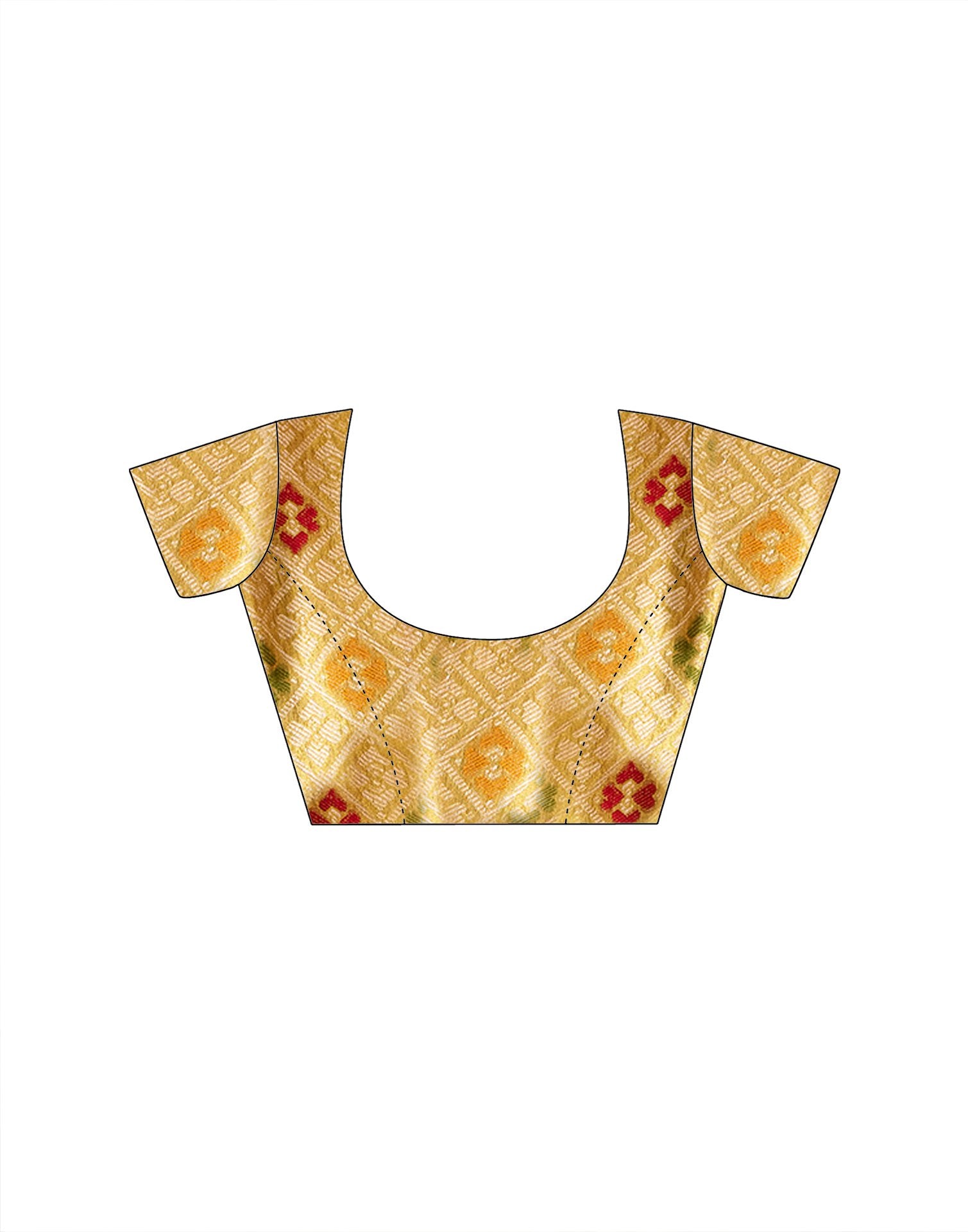 Mustard Yellow Tissue Silk Woven Floral Saree