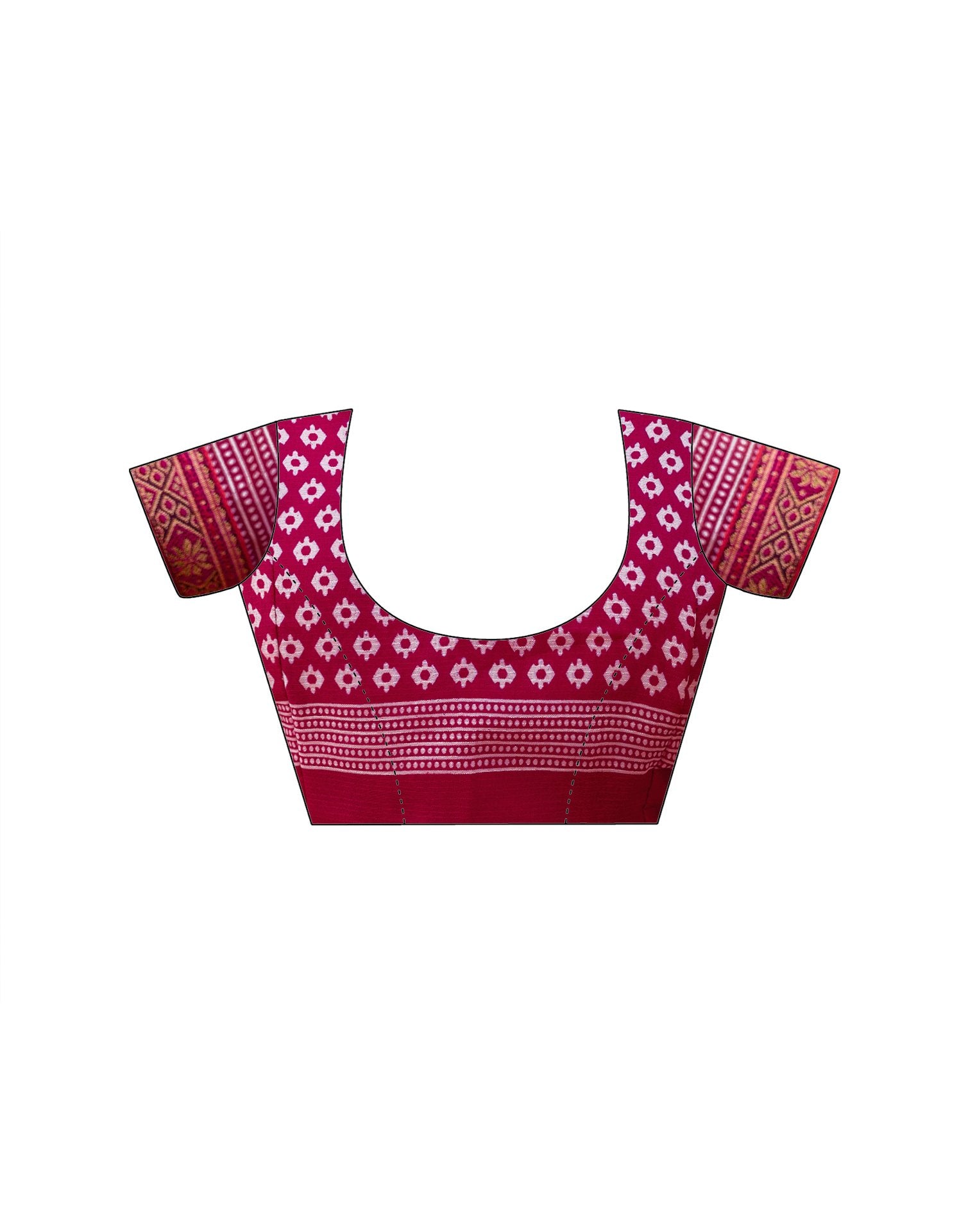 Pink Georgette Printed Lace Saree