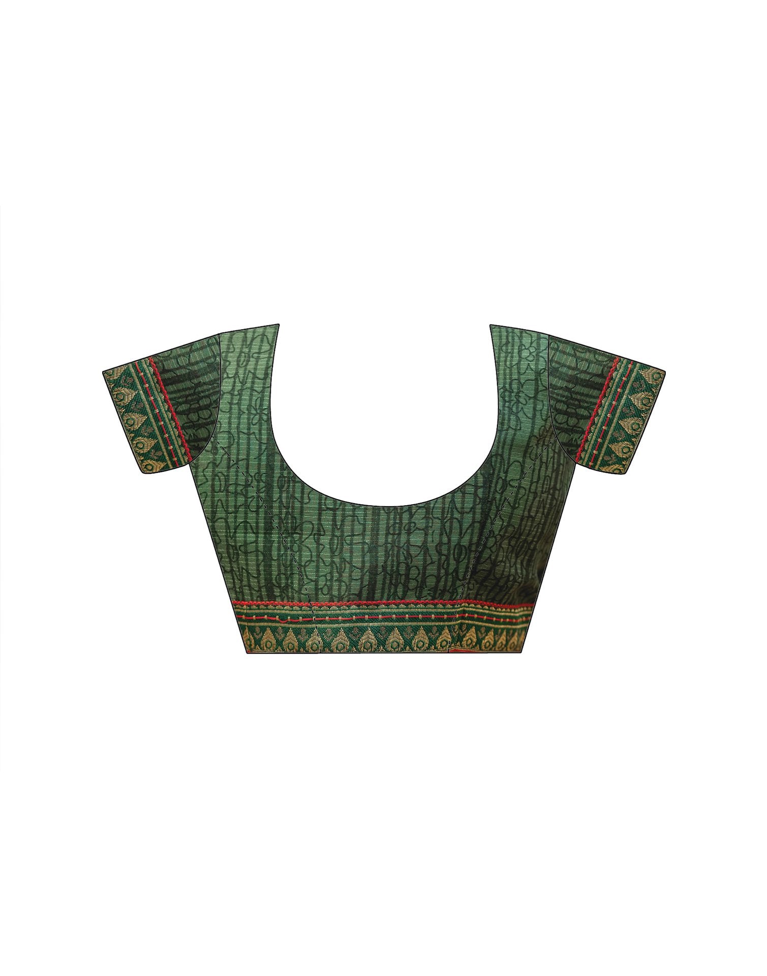 Dusty Pista Green Georgette Printed Lace Saree