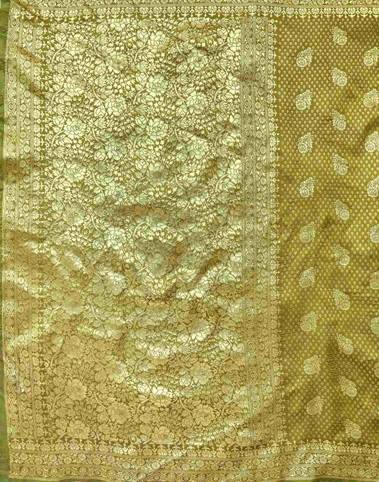 Mehndi Green Silk Woven Banarasi Saree
