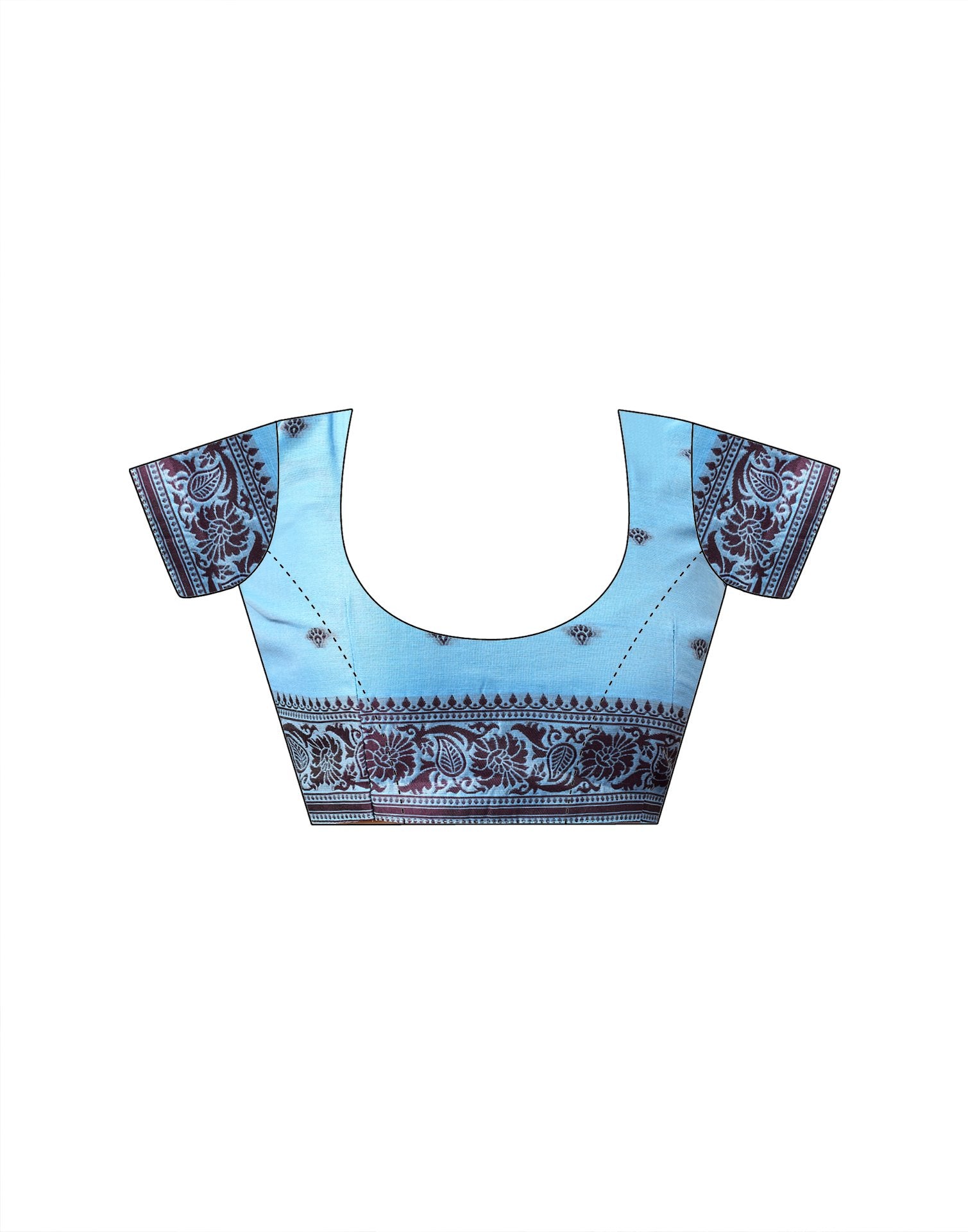 Sky Blue Chanderi Woven Saree