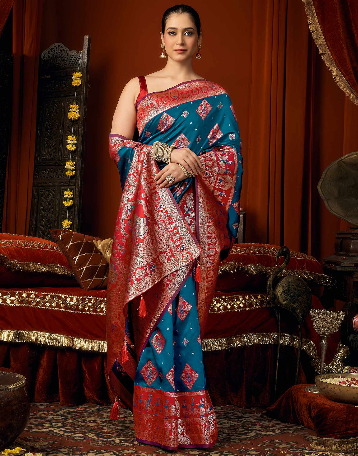 Blue Silk Woven Banarasi Saree