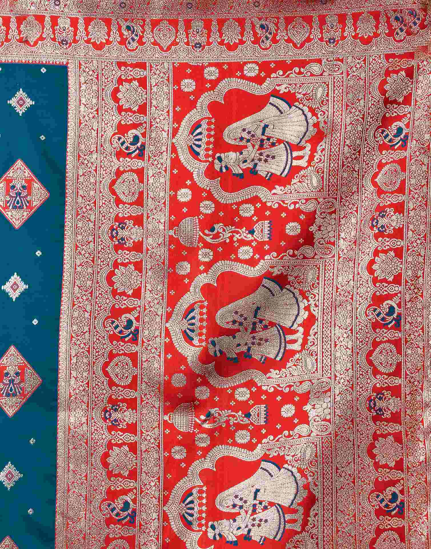 Blue Silk Woven Banarasi Saree