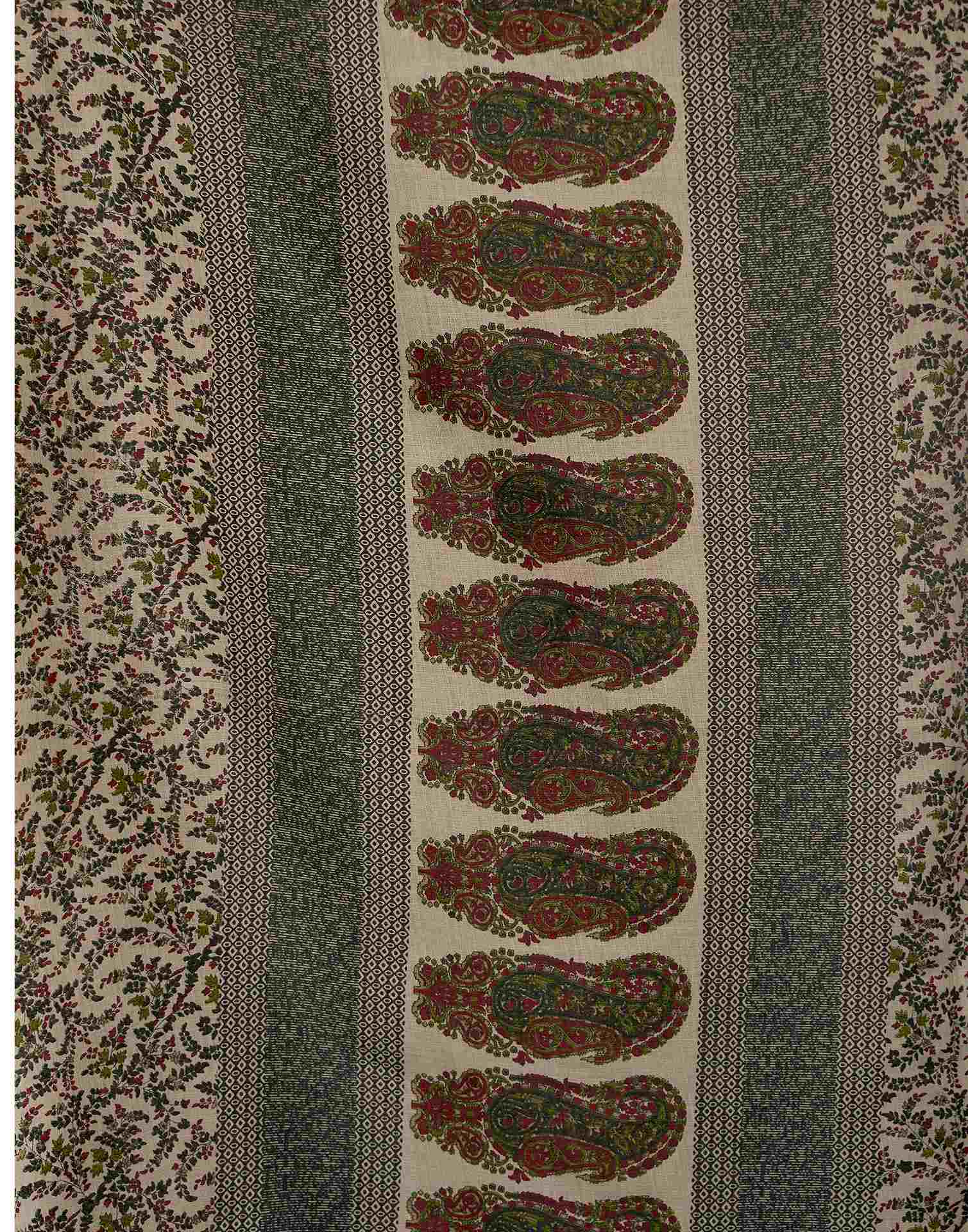 Dark Beige Khadi Printed Saree
