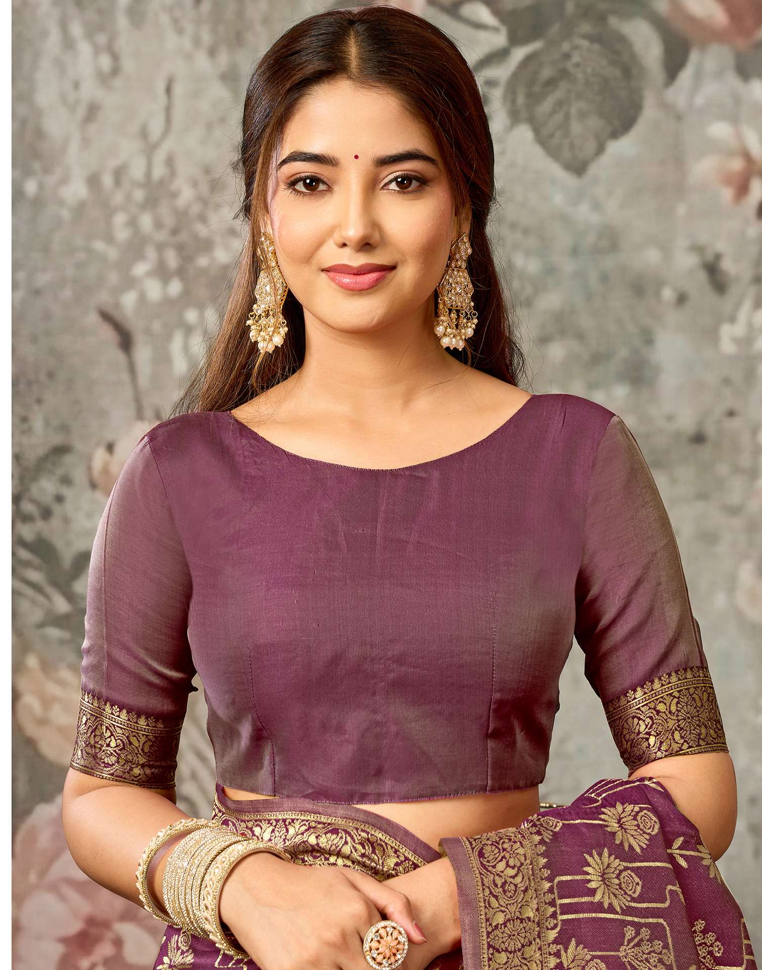 Magenta Silk Woven Banarasi Saree