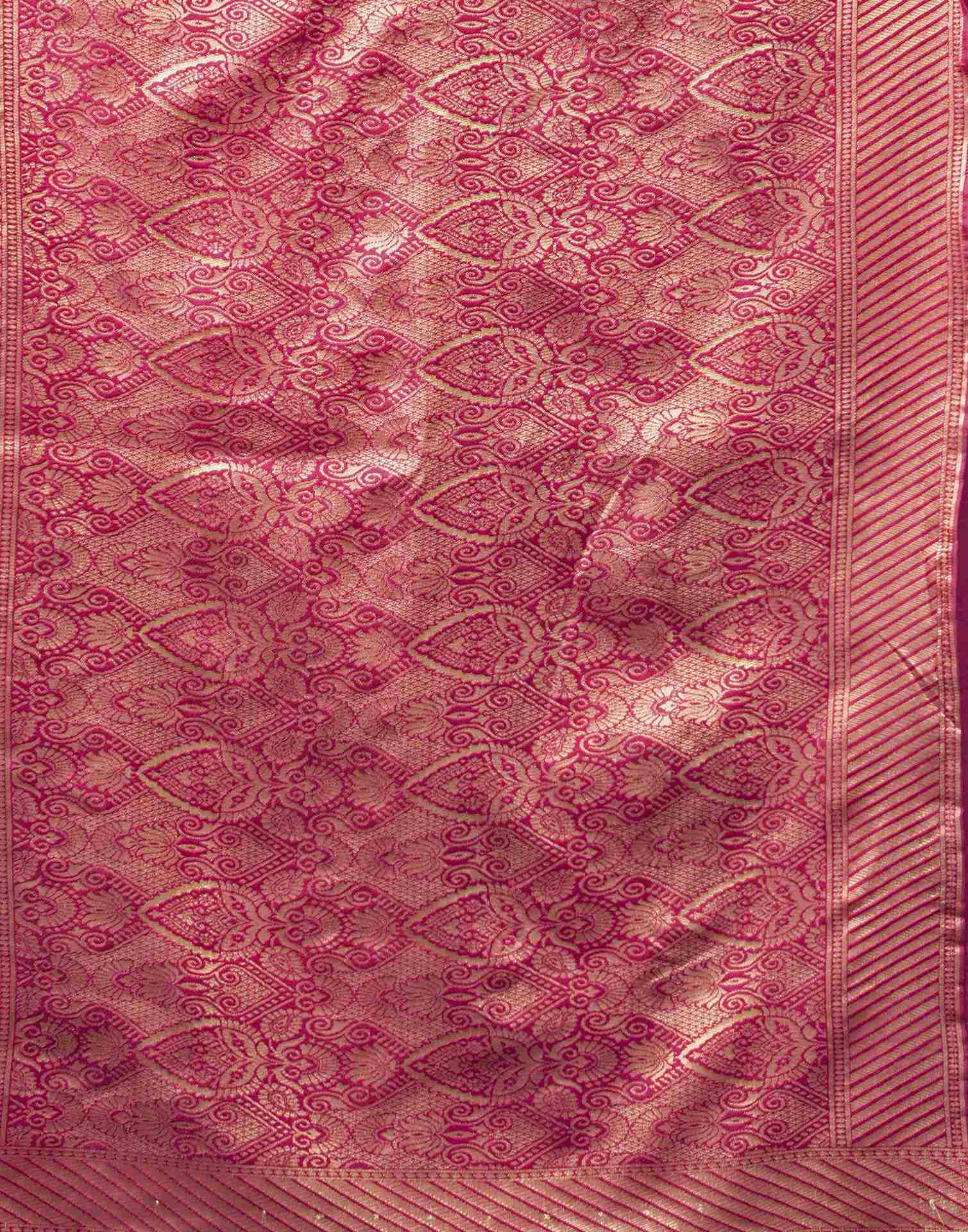 Rani Pink Silk Woven Banarasi Saree
